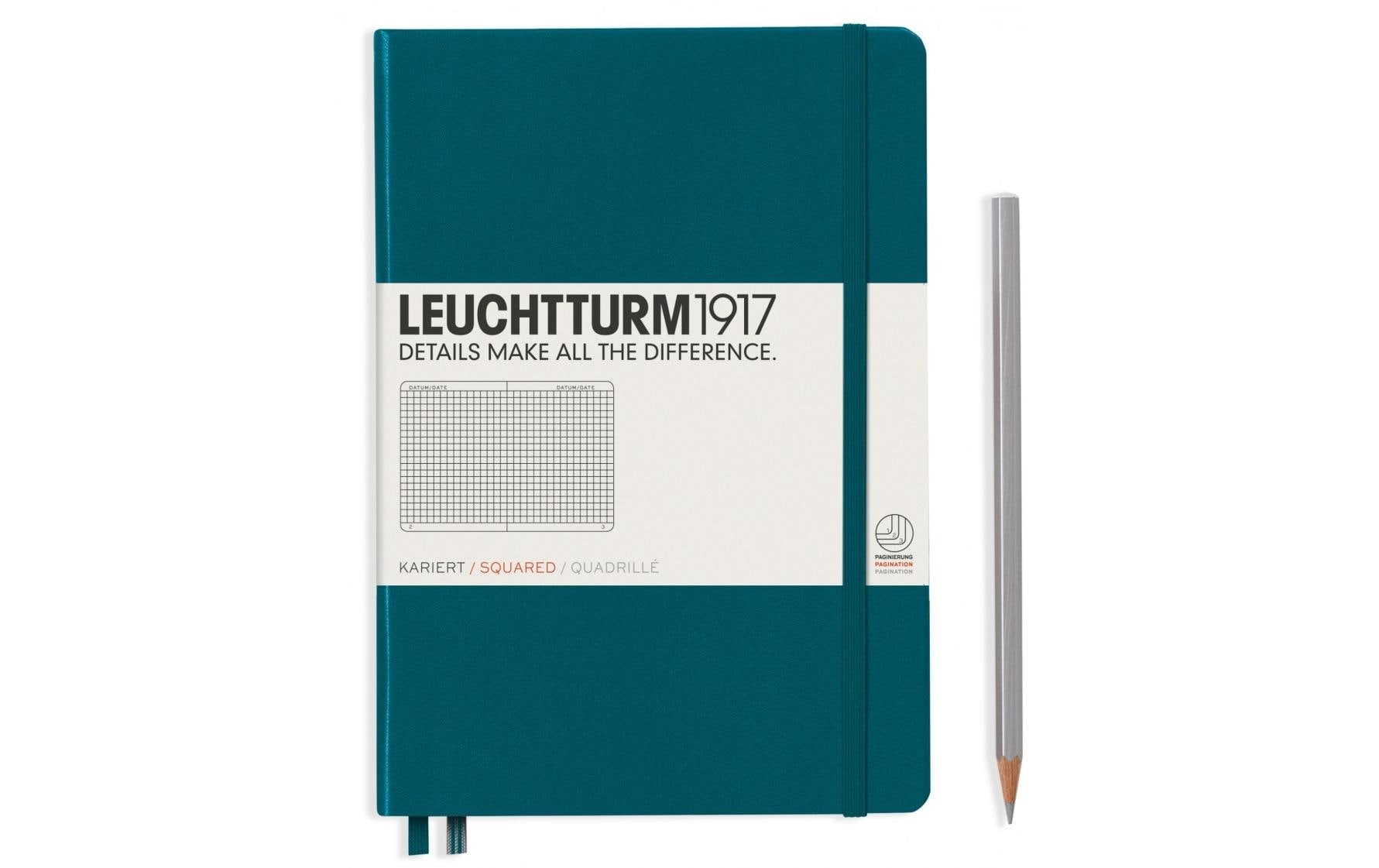Leuchtturm Notizbuch – A5 – 249 Seiten – 80 g/m² – Hardcover, Gummiband, Stiftschlaufe, Dunkelgrün