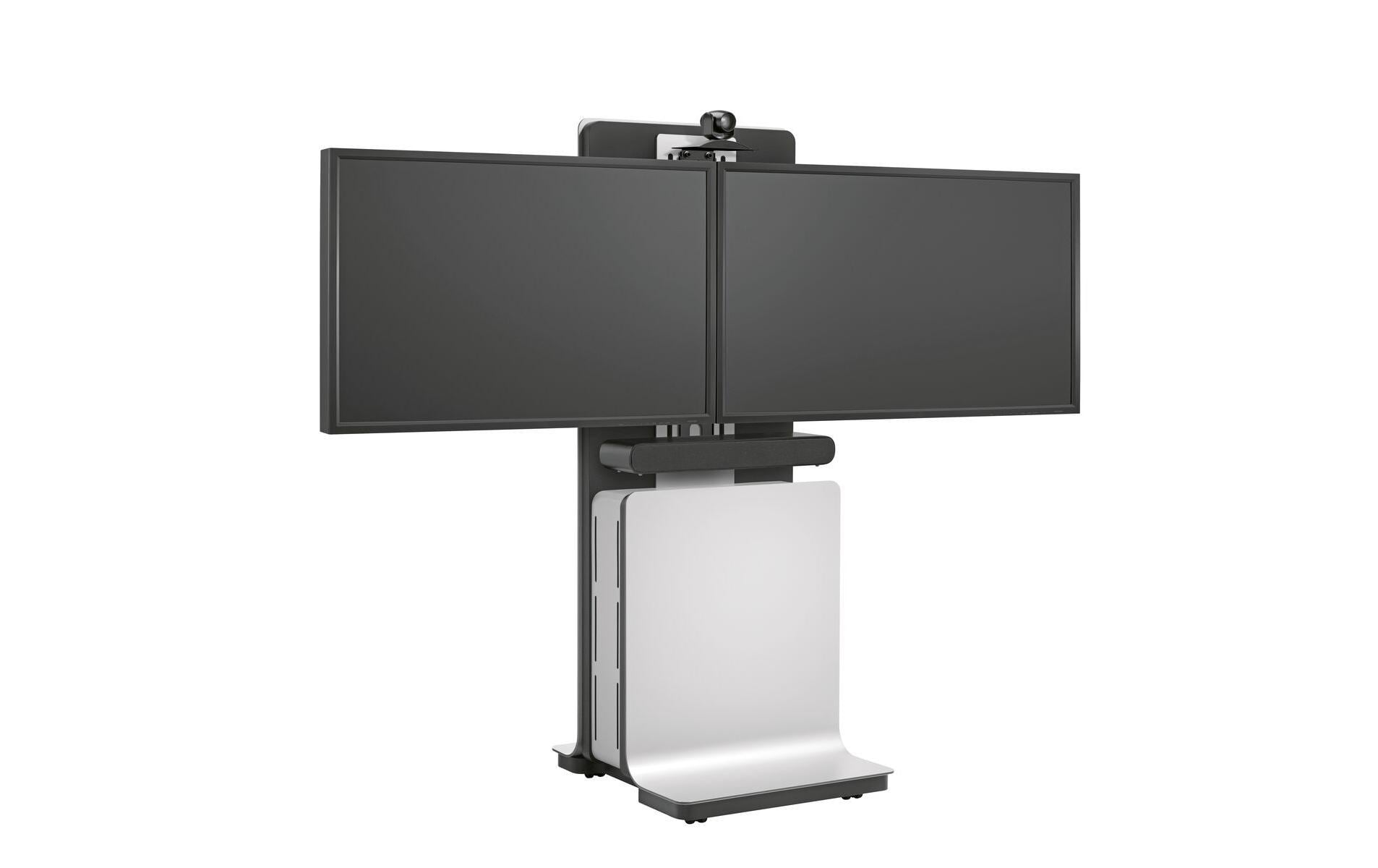 Vogel's Vogels Videokonferenzmöbel PFF 5100 – für 55" Bildschirm, mit Rollen, Silber, 600 × 640 × 1607 mm