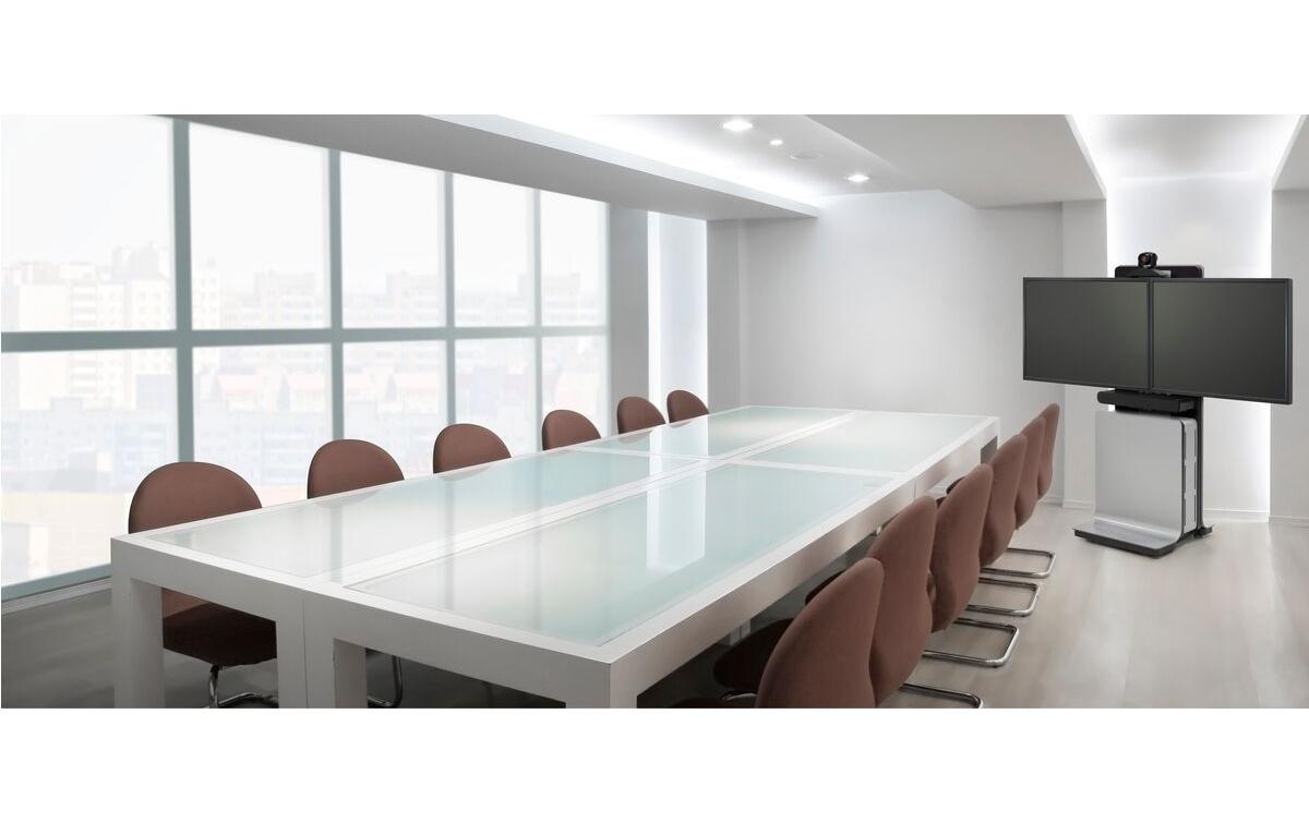 Vogel's Vogels Videokonferenzmöbel PFF 5100 – für 55" Bildschirm, mit Rollen, Silber, 600 × 640 × 1607 mm