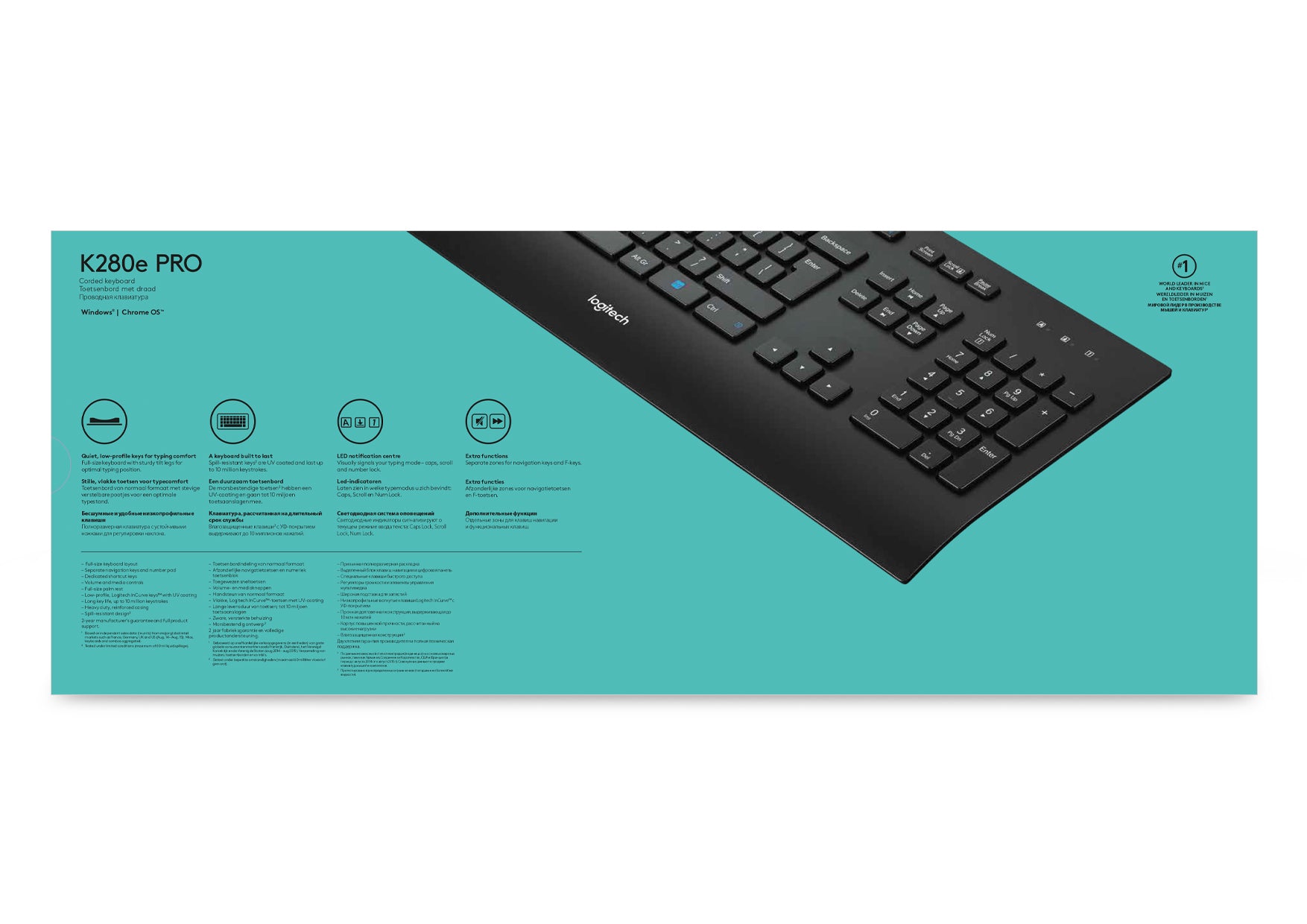 Logitech K280E – Tastatur, kabelgebunden, US-Layout (EN)