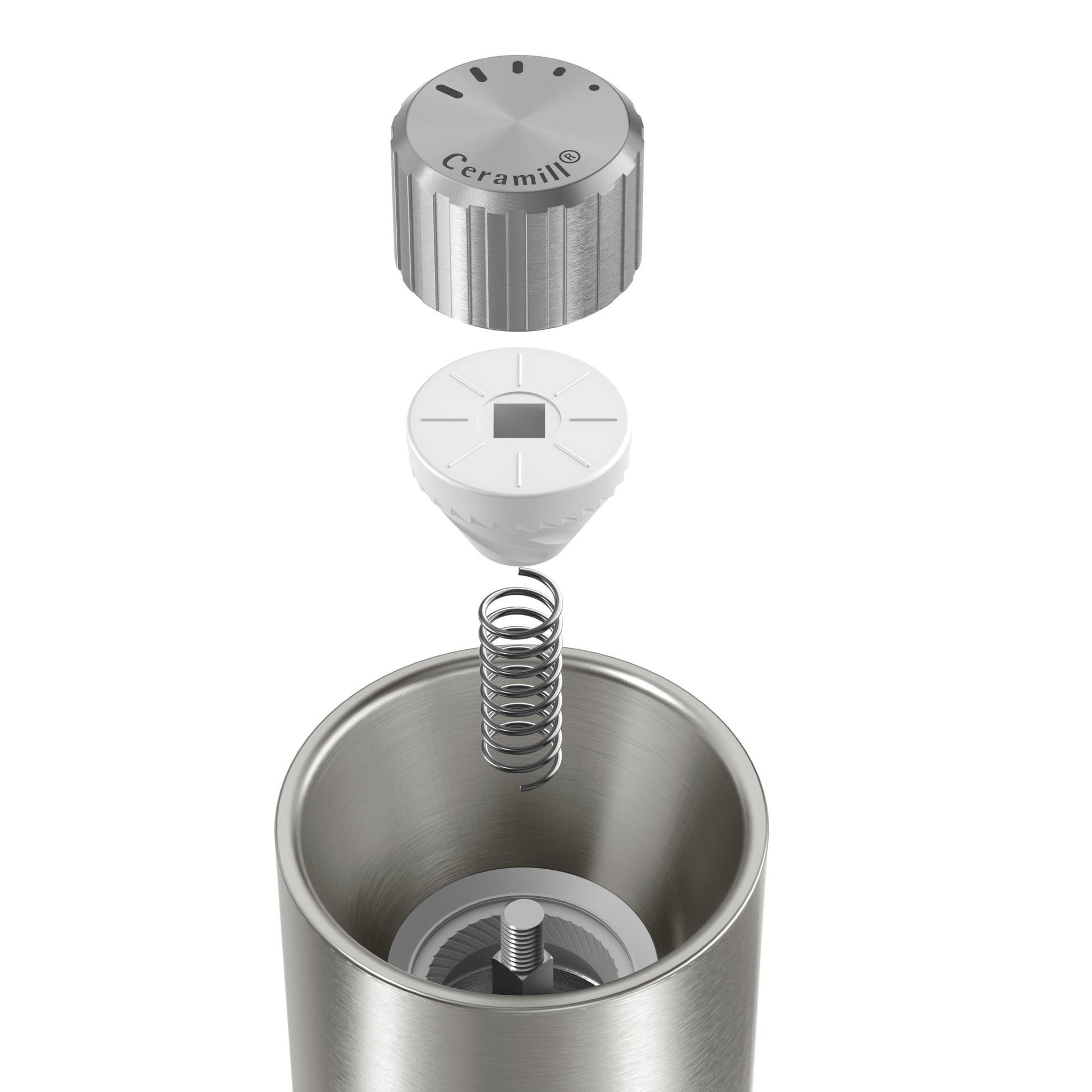 WMF Salz-/Pfeffermühle 20,5 cm, Edelstahl/Keramik, Silber, mit Keramikmahlwerk