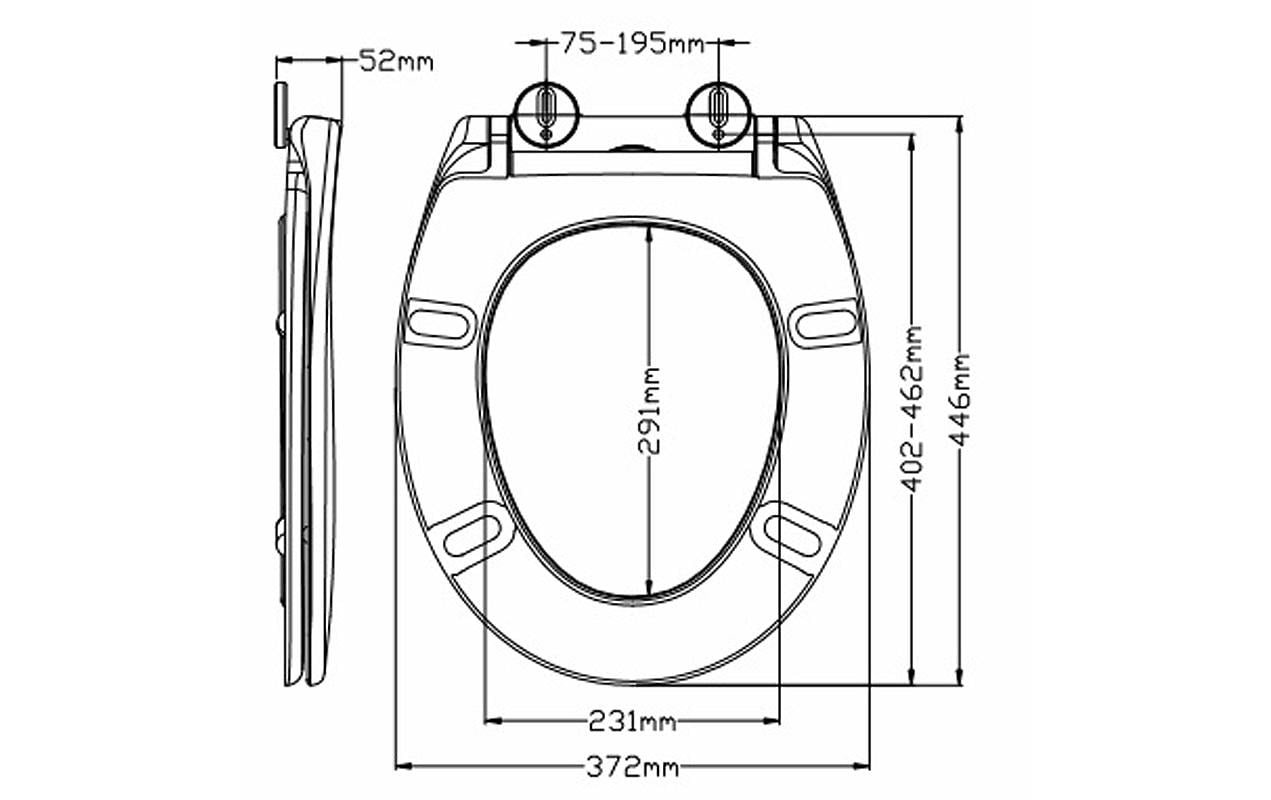 COCON Toilettensitz – Duroplast, weiss, mit Deckel, Absenkautomatik, 37,2 × 44,6 × 5,2 cm