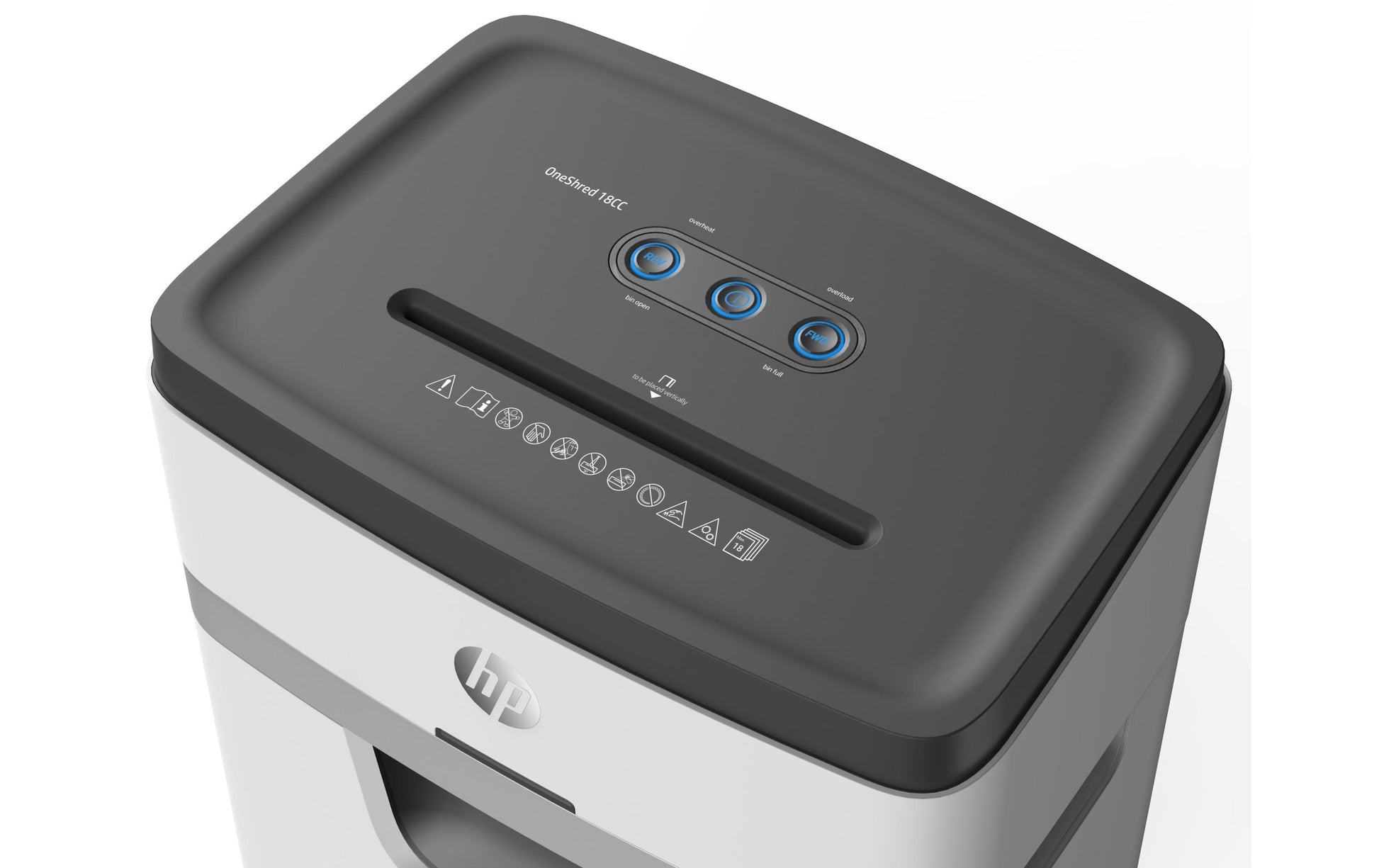 HP OneShred 18CC – Aktenvernichter, DIN P-4, Partikelschnitt 4 × 35 mm, 18 Blatt, 25 l