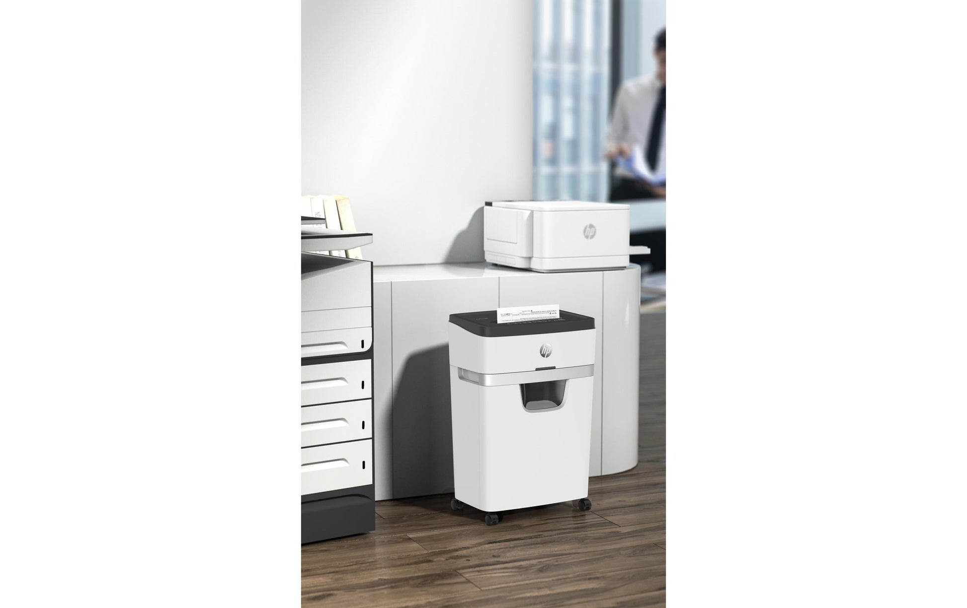 HP OneShred 18CC – Aktenvernichter, DIN P-4, Partikelschnitt 4 × 35 mm, 18 Blatt, 25 l