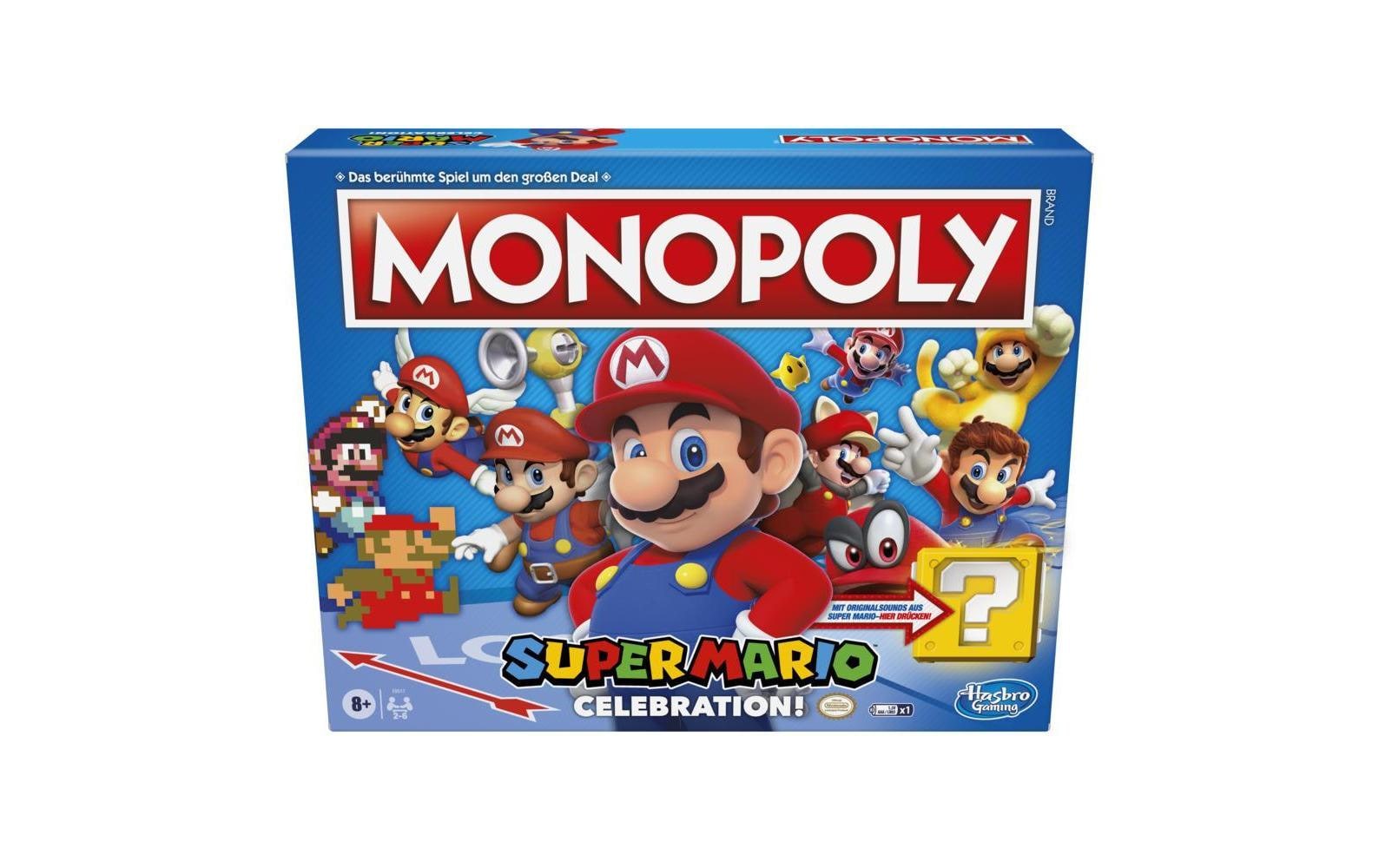 Hasbro Gaming Monopoly Super Mario Celebration – Brettspiel, 2–6 Spieler, ab 8 Jahren, 60 Min., DE