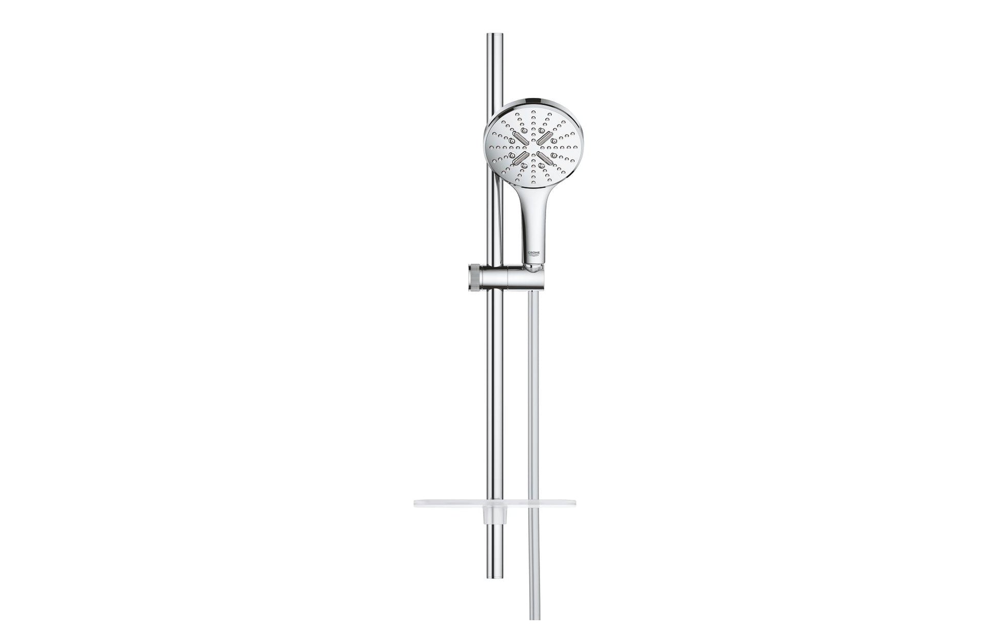 GROHE Brausestangenset Rainshower 130 – Duschsäulenlänge 60 cm, Schlauch 175 cm, Messing, Chrom