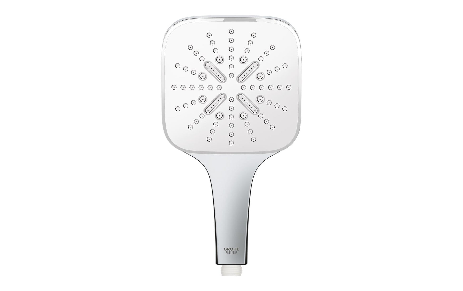 GROHE Handbrause RSH 130 SmartActive – 13 cm, Chromstahl, 3 Strahlarten, Wandmontiert, Weiss/Chrom