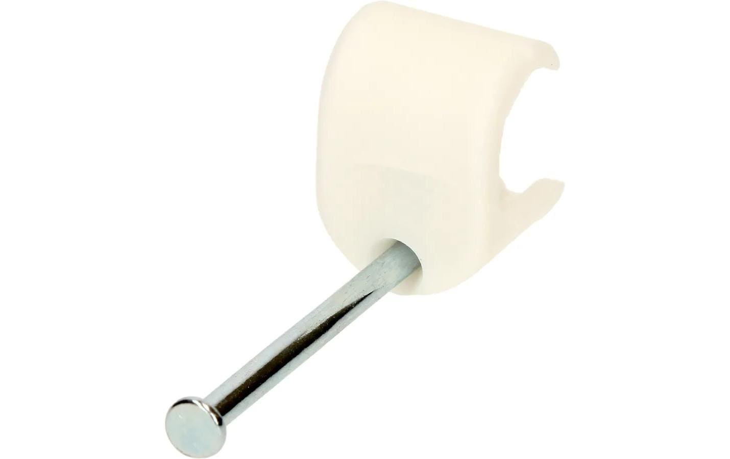 Max Hauri AG Max Hauri Kabelhalter, Nagelbride, 100er-Pack – für Flachkabel 5–7 mm – Weiss