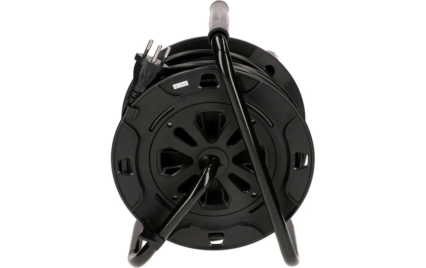 Max Hauri AG Max Hauri Kabelrolle – 3× T13, 2× USB-A, 20 m, ohne Schalter, Kinderschutz, Thermoschutz, schwarz