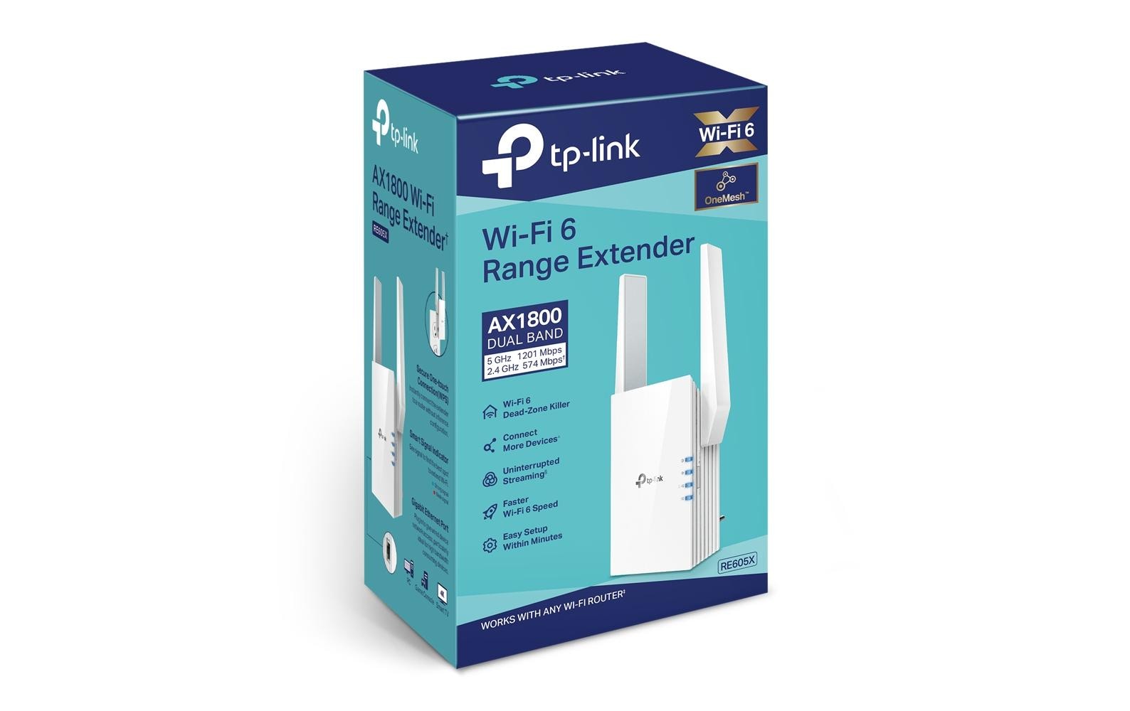 TP-Link RE605X – Access Point – Wi-Fi 6 (2,4/5 GHz), 1,8 Gbit/s