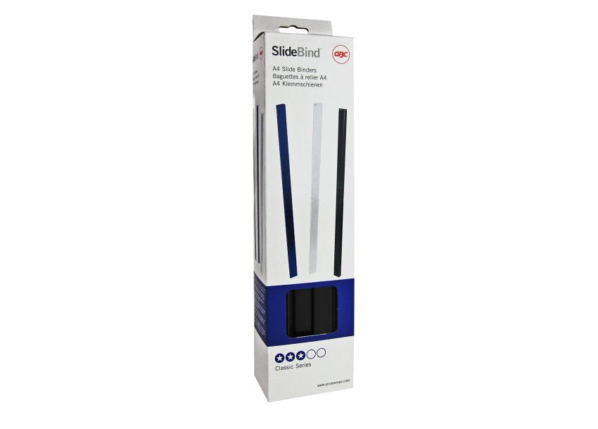 GBC Klemmschiene – A4 – 5 mm – bis 20 Blatt, weiss – 25 Stk.