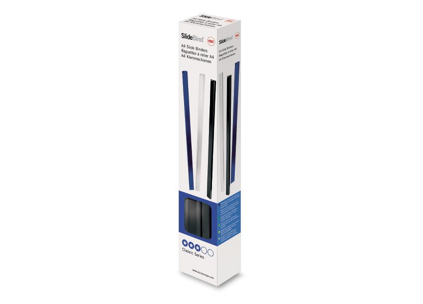 GBC Klemmschiene – A4 – 5 mm – bis 20 Blatt, weiss – 25 Stk.