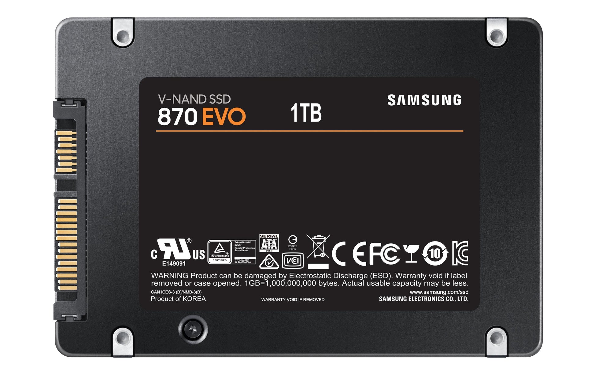Samsung 870 EVO 1 TB – 2,5" SATA – 560 MB/s lesen, 530 MB/s schreiben