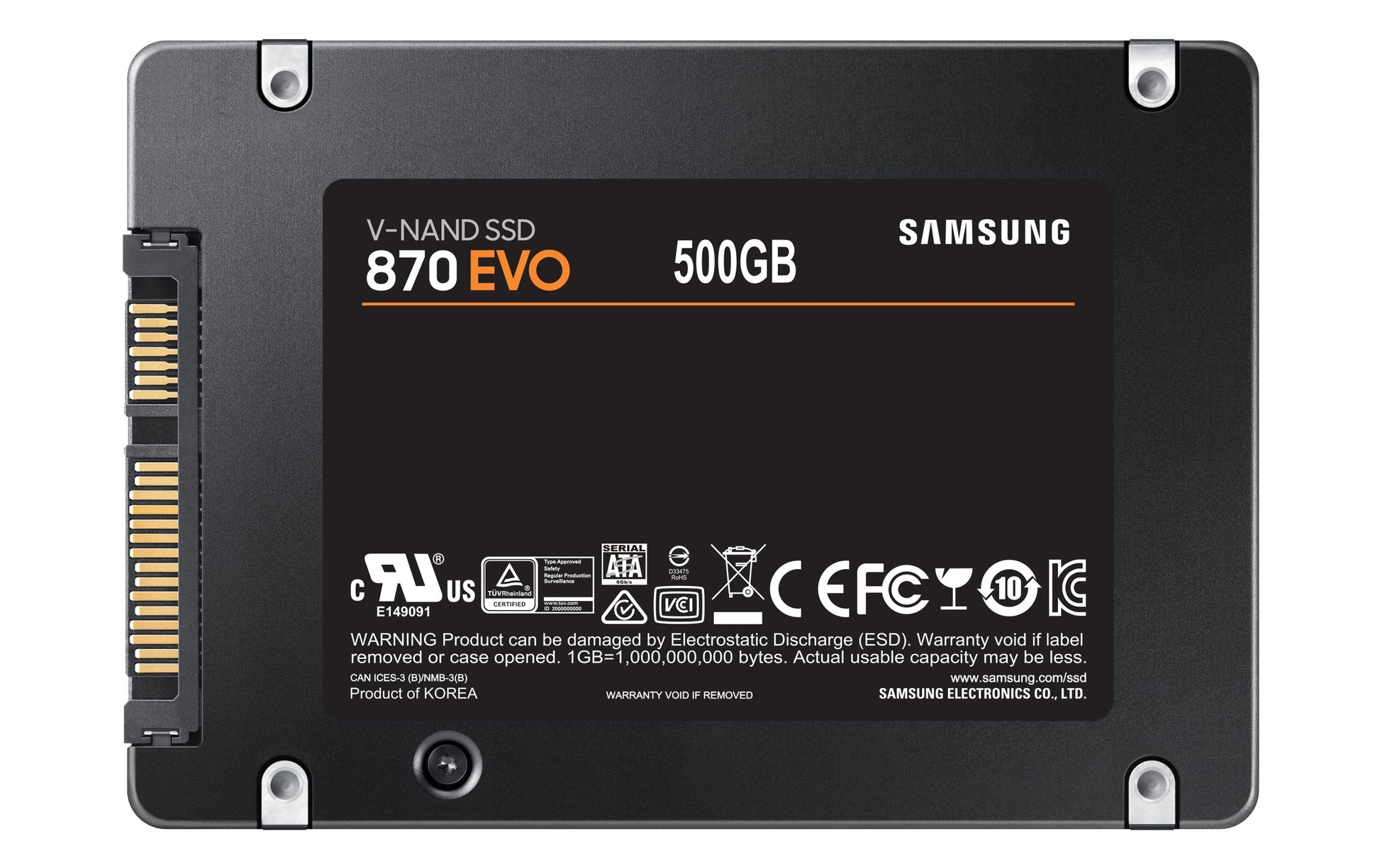 Samsung 870 EVO – 2,5" SATA III SSD, 500 GB