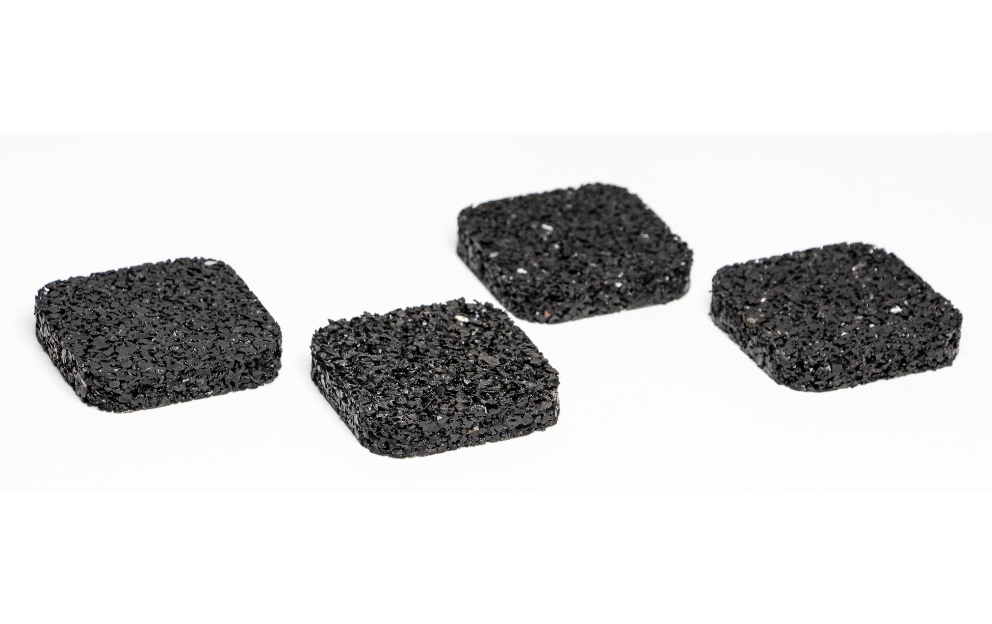 Colibri Blumenkübeluntersetzer – 5 × 5 × 1 cm – Gummi, Schwarz – 4-teilig