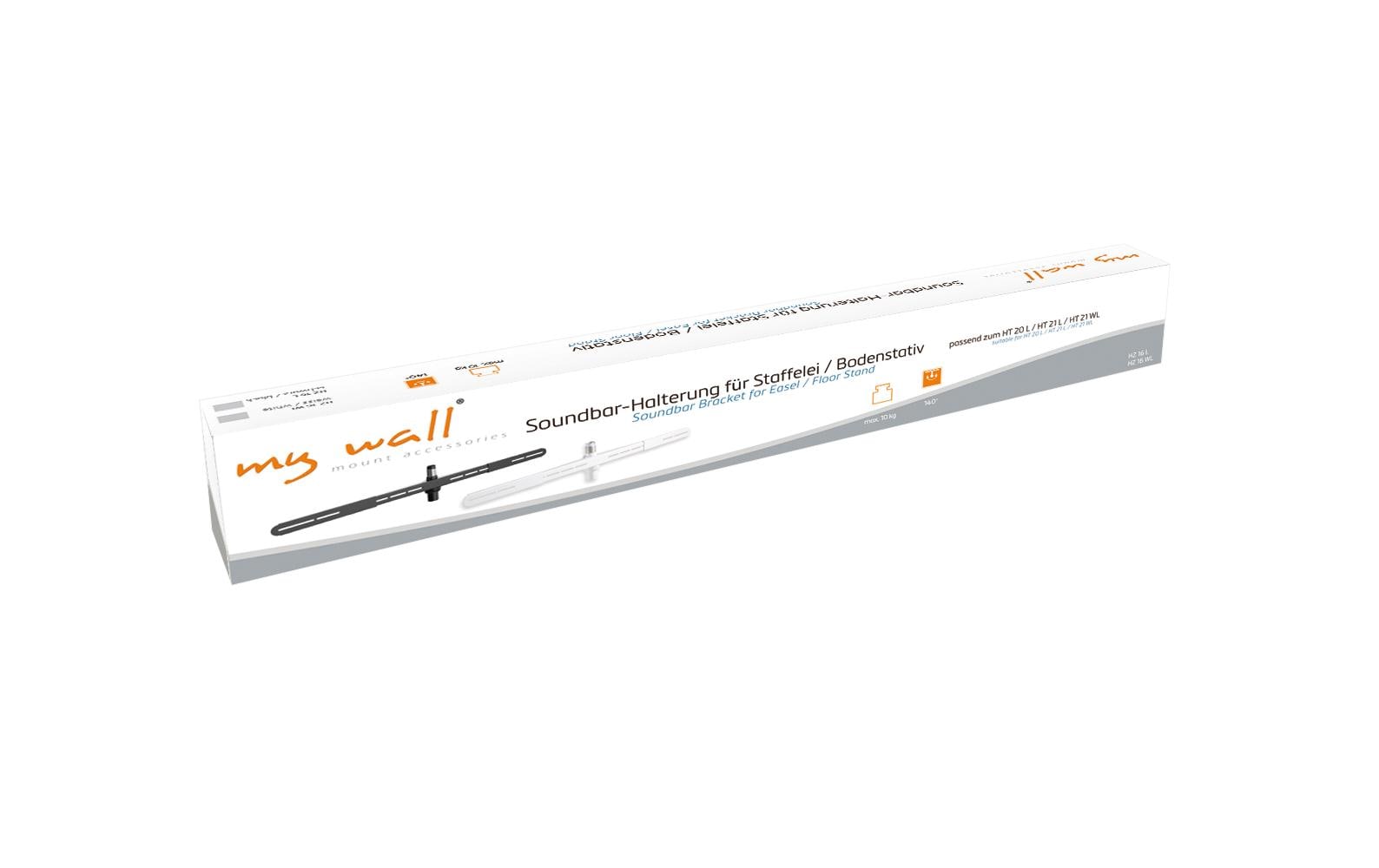 myWall HZ16 – Soundbar-Halterung – für HT20, HT21 – Schiene, schwenkbar 140° – 10 kg – weiss