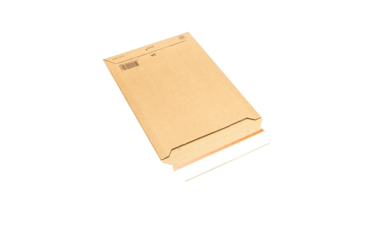 Karton-Versandtasche – 175 × 250 mm, selbstklebend, braun – 1 Stk.