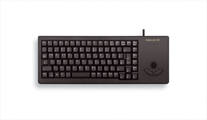CHERRY G84-5400 – Tastatur, kabelgebunden (USB-A), US-Layout (EN), mechanisch, mit Trackball, schwarz