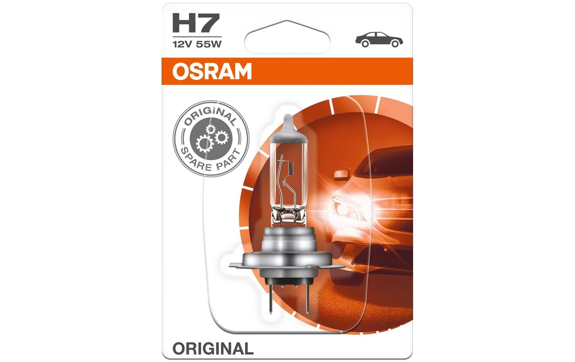 Osram Halogen-Leuchtmittel H7 (PX26d) – Kaltweiss, 1500 lm, 55 W – 1 Stk. – Night Breaker 64210-01B