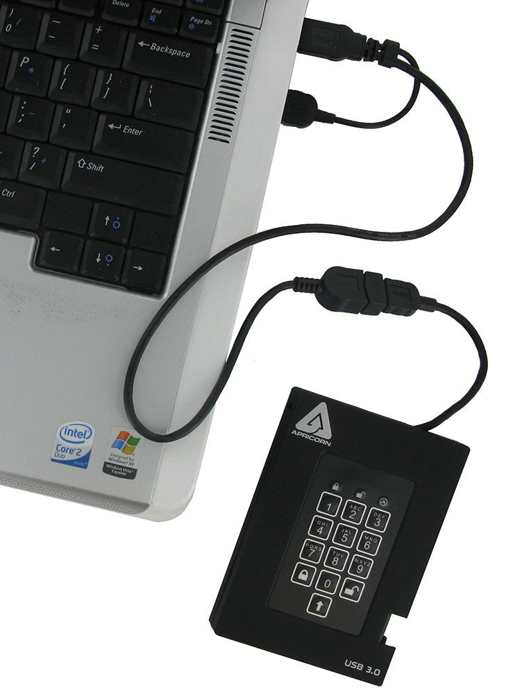 Apricorn Aegis Padlock Fortress – HDD, USB 3,2 Gen 1, FIPS 140-2, für Windows, Mac, Linux