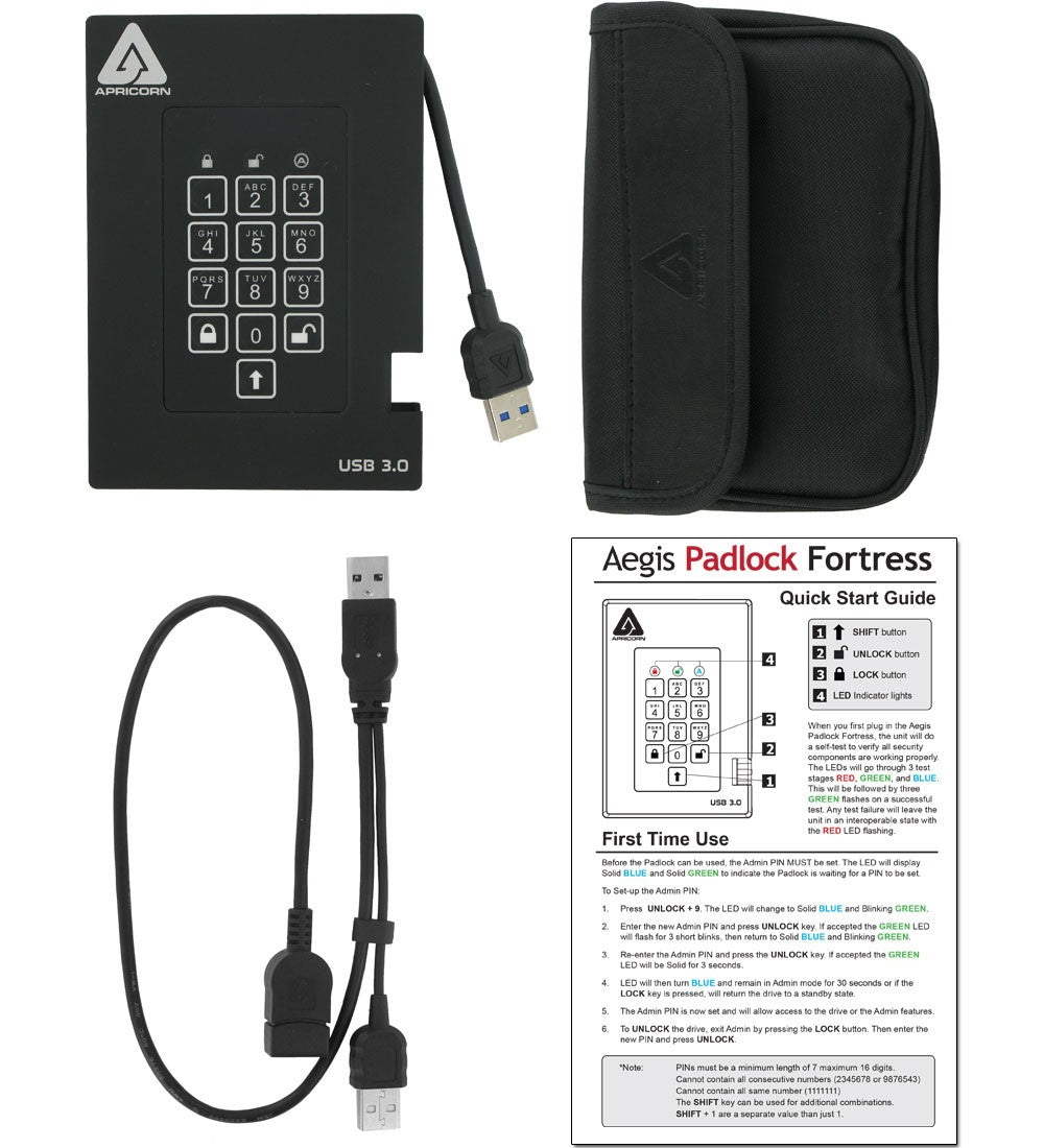 Apricorn Aegis Fortress – 512 GB SSD, USB 3.2 Gen 1