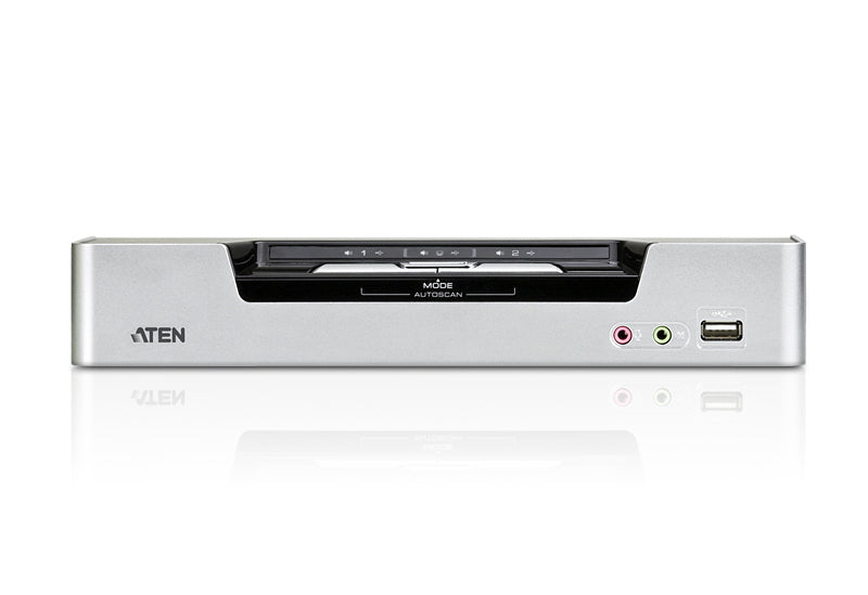 ATEN KVM-Switch 2×1, USB 2.0 Hub, Audio