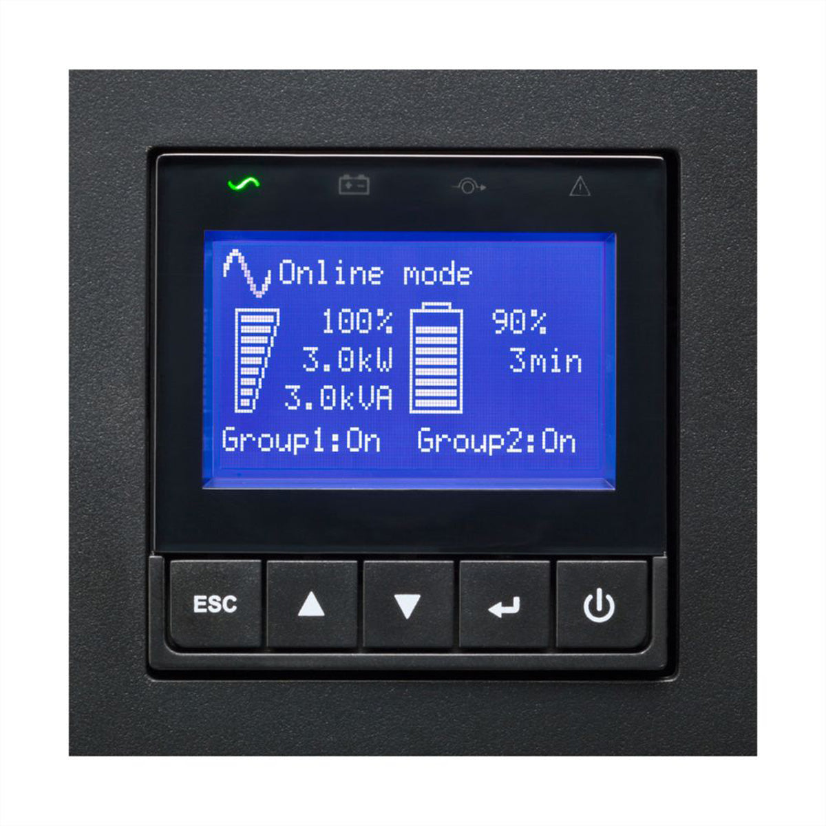 Eaton 9PX 3000i RT3U – USV Online (Doppelwandler), 3 kVA/3000 W, Rack 3U, 10× IEC (C13/C19), VRLA, LCD