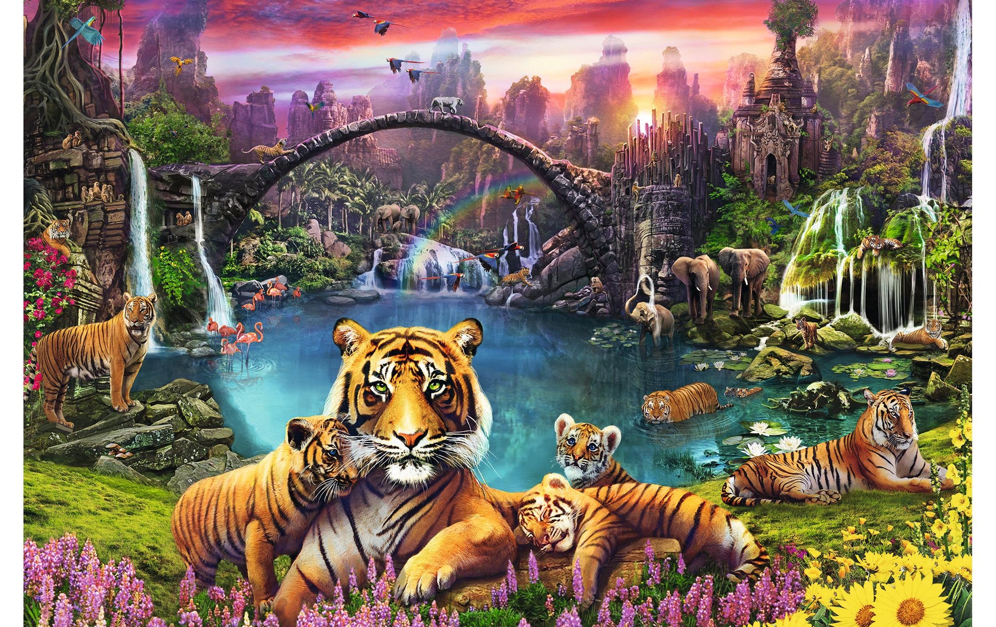 Ravensburger Puzzle Tiger in paradiesischer Lagune – 3000 Teile – 121 × 80 cm – ab 14 Jahren – Pappe