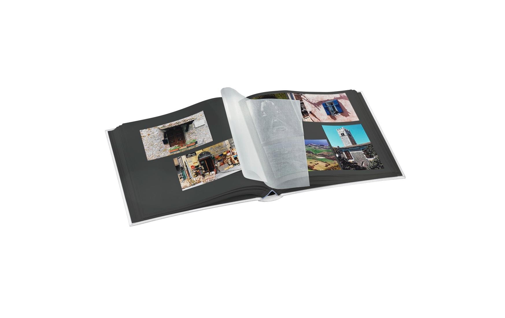 Hama Fotobuch, gebunden, 100 Seiten, schwarz, 30 × 30 cm, Karton