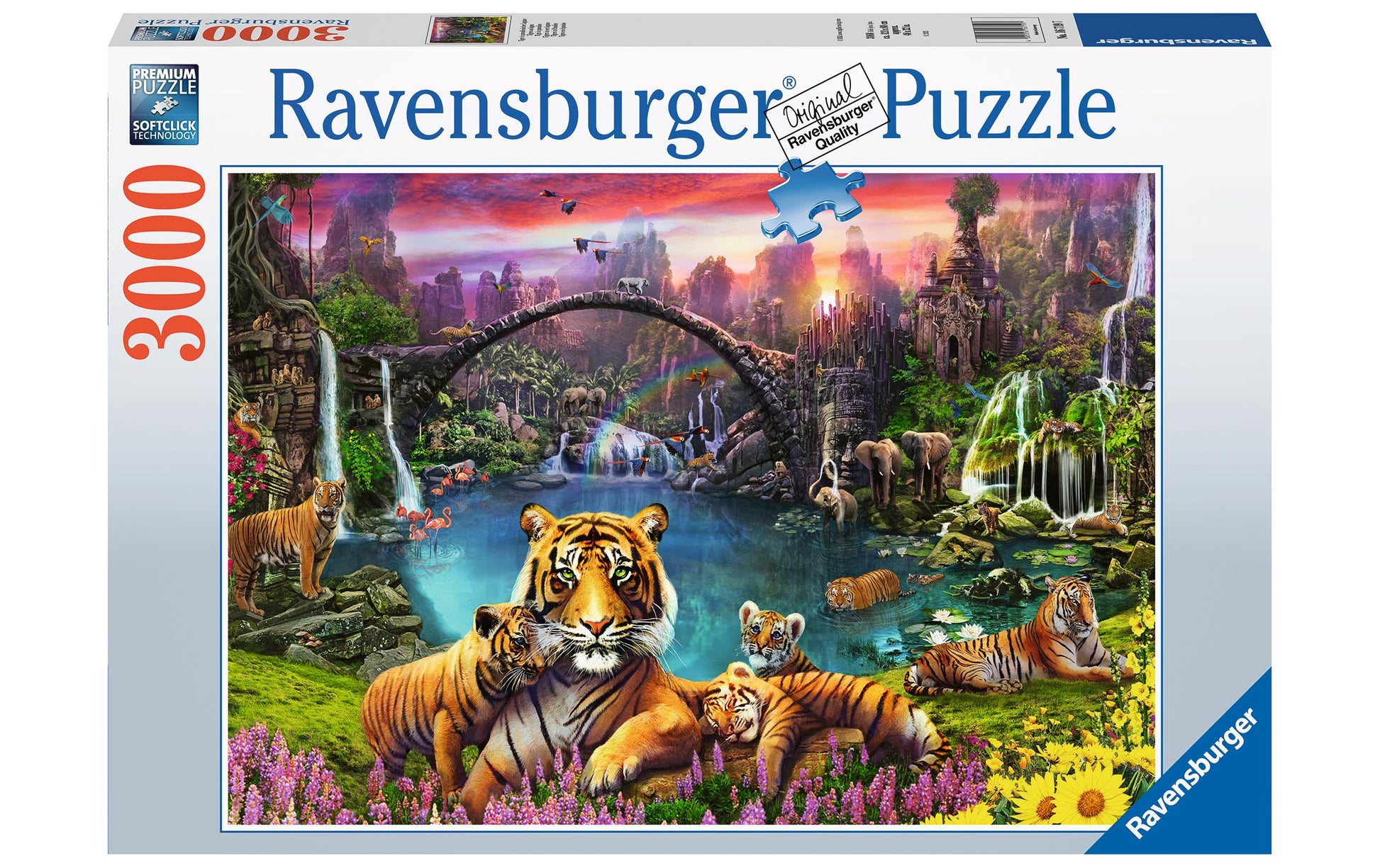 Ravensburger Puzzle Tiger in paradiesischer Lagune – 3000 Teile – 121 × 80 cm – ab 14 Jahren – Pappe