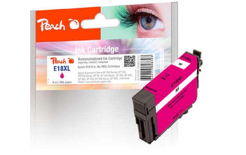 Peach 18XL Magenta Tintenpatrone (Kompatibel) – 505 Seiten – für Epson XP-100/XP-300/XP-400 Serie