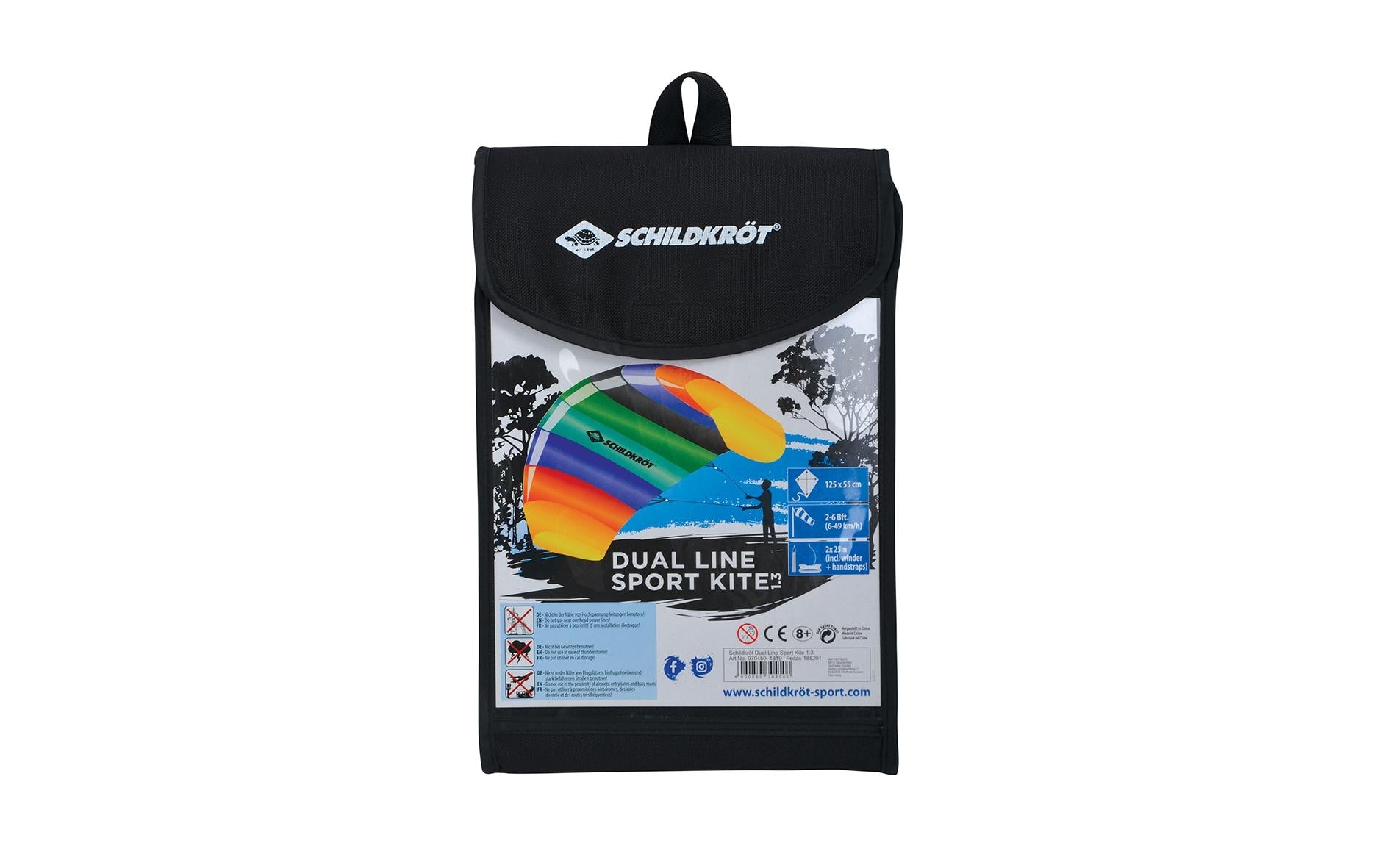 Schildkröt Funsports Dual Line Sport 1.3 Lenkdrache – 2 Leinen – 125 × 55 cm – ab 8 Jahren – Polyester, mehrfarbig