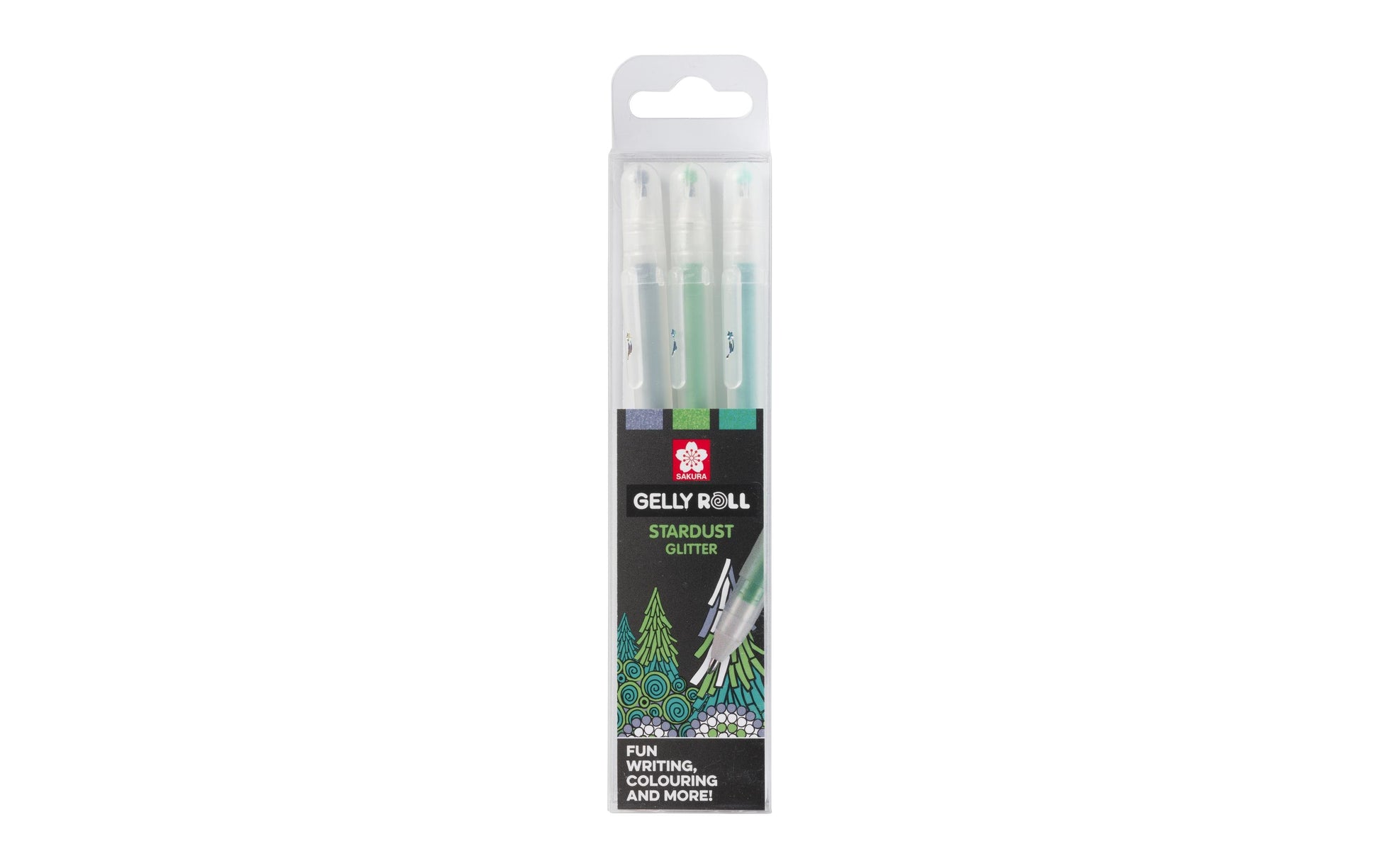Sakura Gelly Roll Stardust Gelschreiber, Kappe – grün/limette/silber, Spitze 0,5 mm, glitzernd, 3er-Set