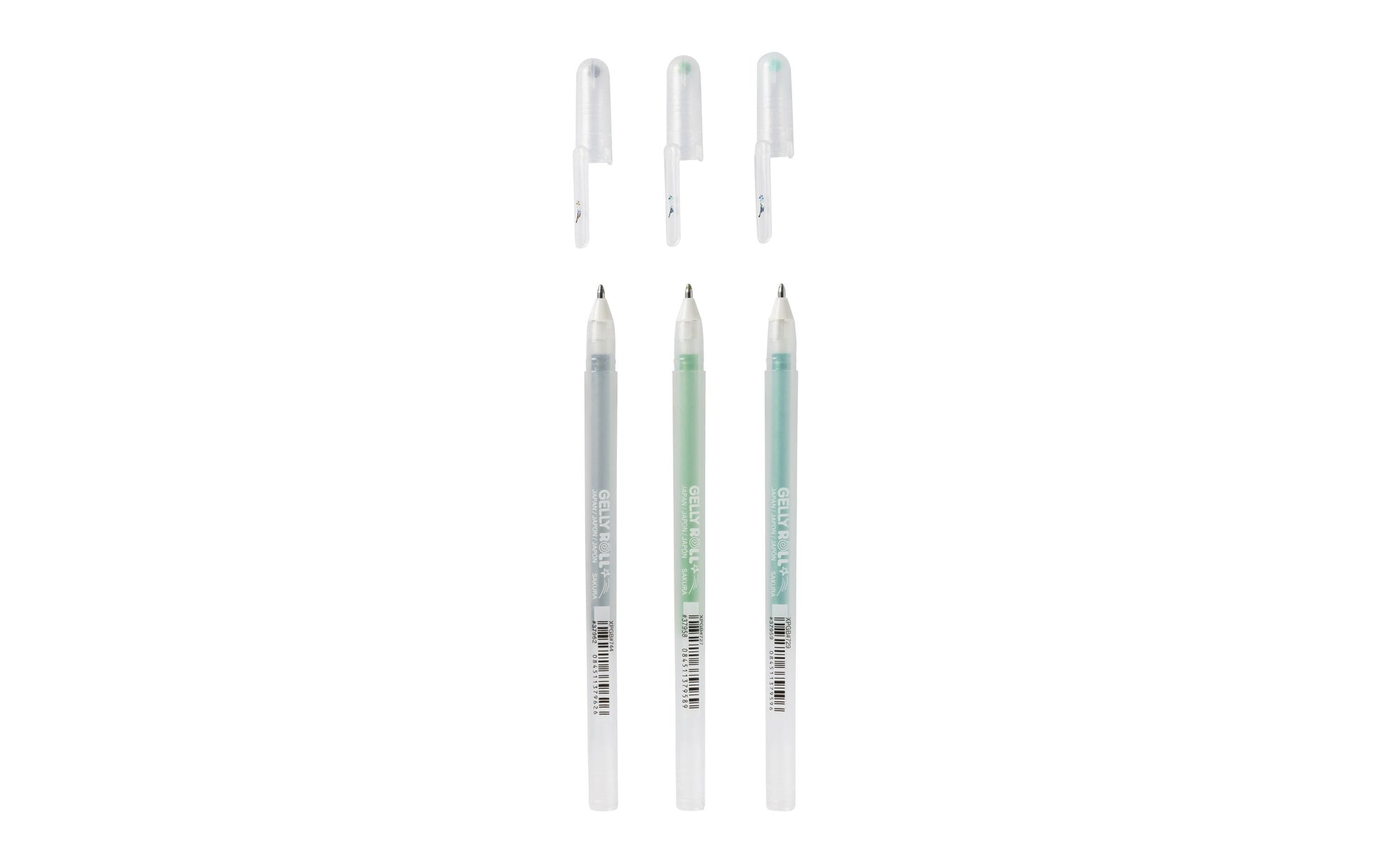 Sakura Gelly Roll Stardust Gelschreiber, Kappe – grün/limette/silber, Spitze 0,5 mm, glitzernd, 3er-Set