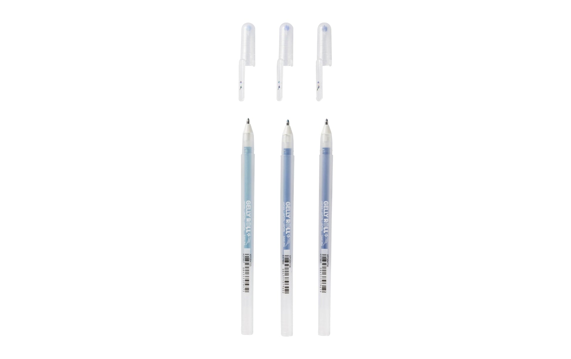 Sakura Gelly Roll Gelschreiber, Kappe – blau/hellblau/marineblau, Spitze 0,5 mm, glitzernd, 3er-Set