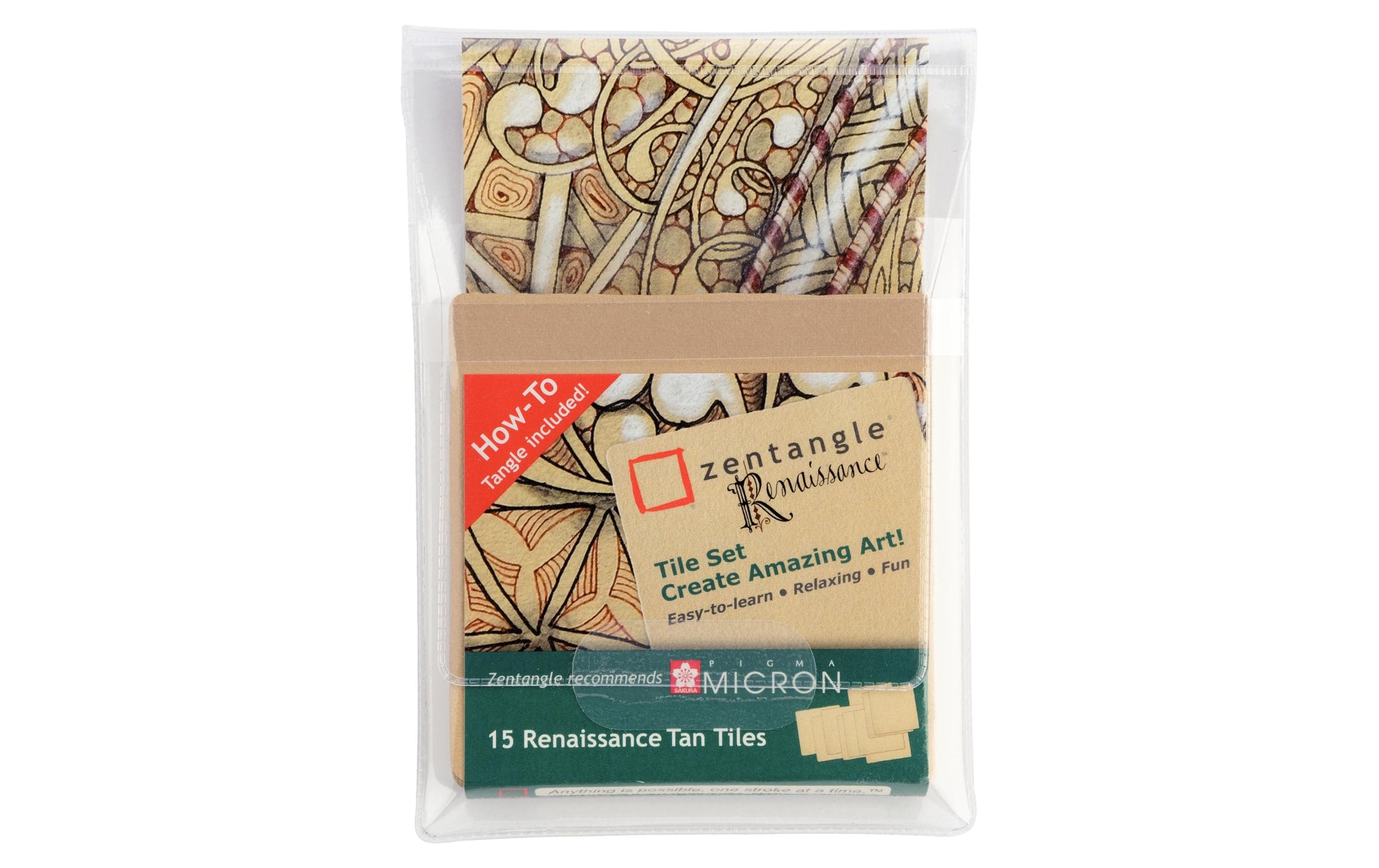 Sakura Zentangle Renaissance Zeichenkacheln – 8,9 × 8,9 cm – 15 Kacheln – Getönt
