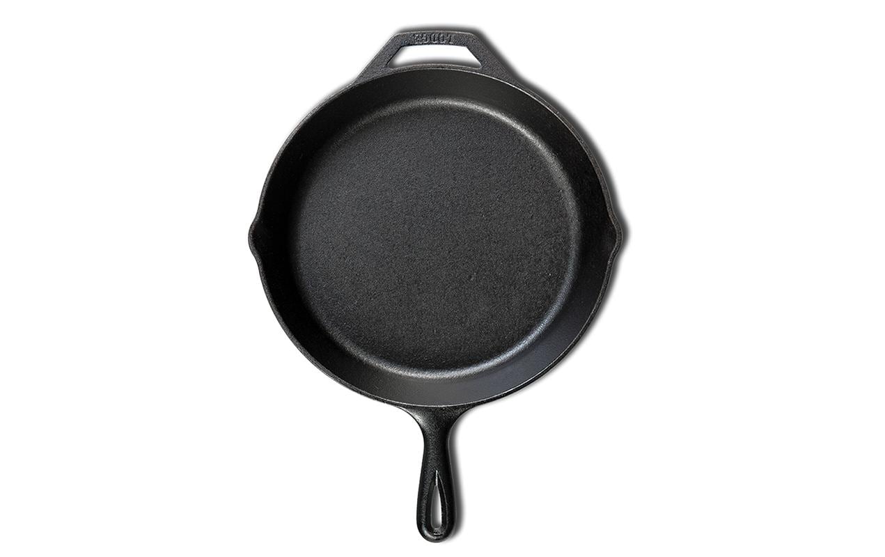 Lodge Fonduepfanne RUMO BARBEQUE – Ø 31 cm, Gusseisen, für Backofen, Grillrost, Feuer, Schwarz