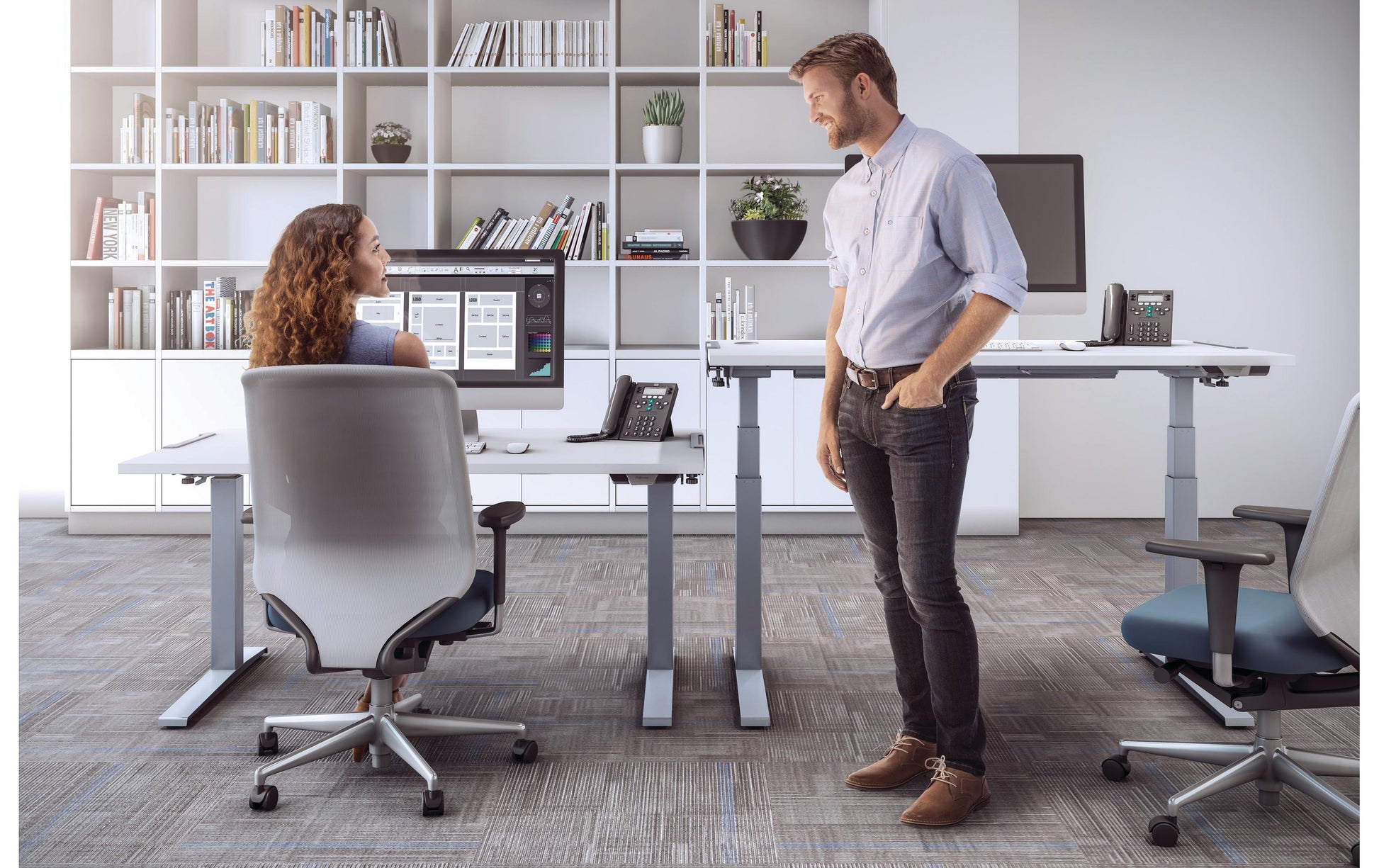 Fellowes Levado – Stehtisch – 64–126 cm – Silber – Höhenverstellbar