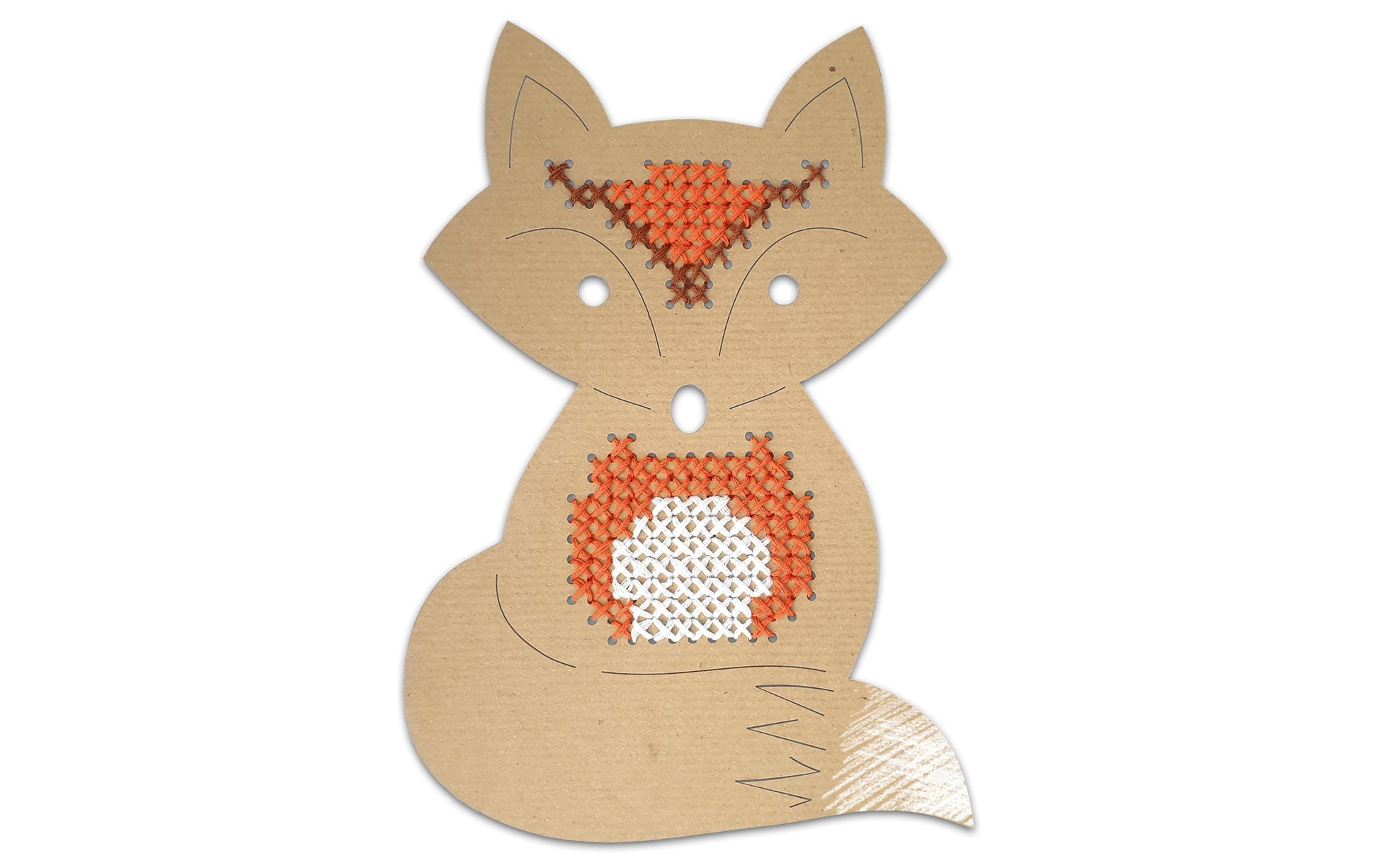 URSUS Stickset Kreuzstich – Tiere – 14,5 × 20 cm – 12 Motive – Karton, Braun