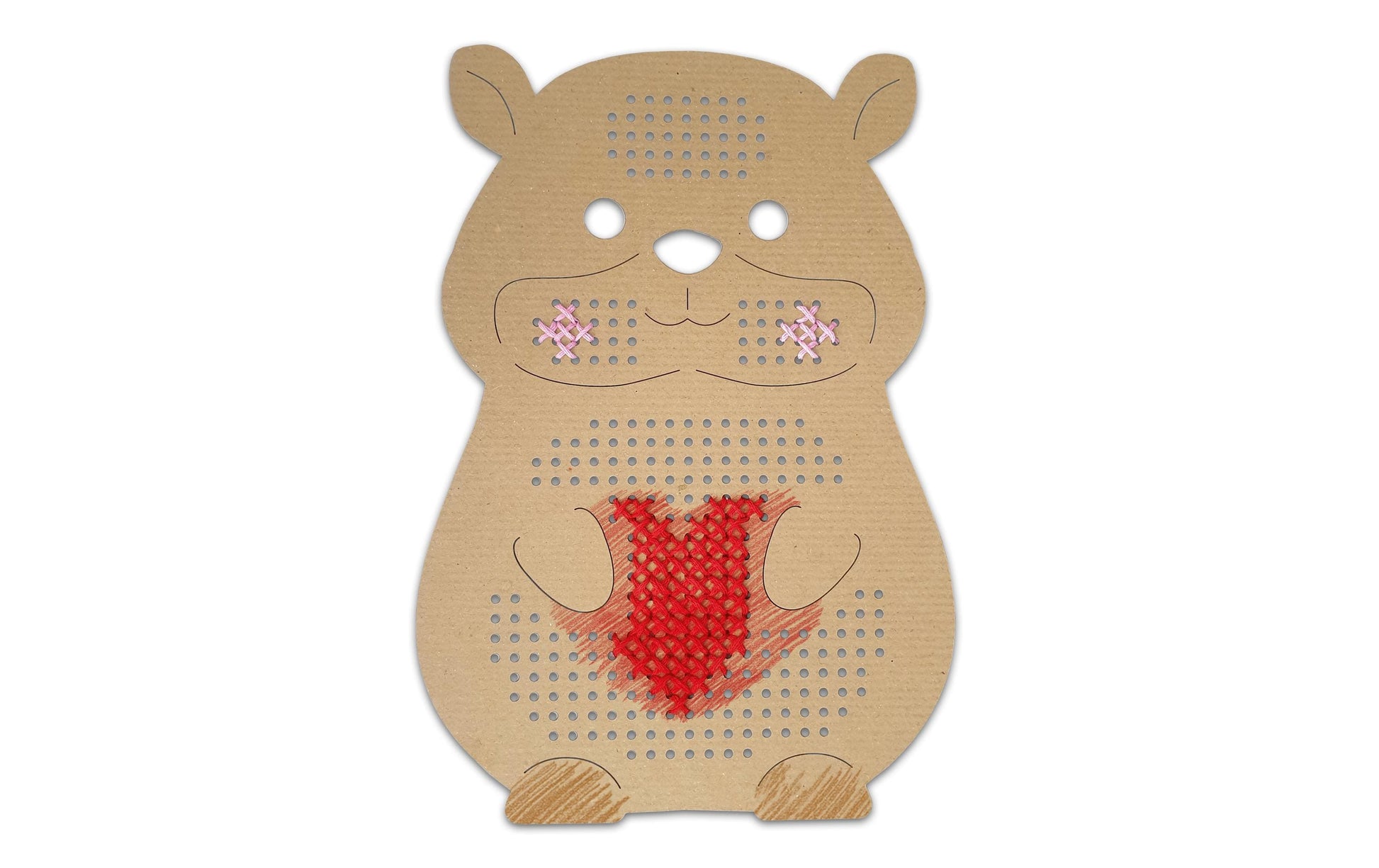 URSUS Stickset Kreuzstich – Tiere – 14,5 × 20 cm – 12 Motive – Karton, Braun
