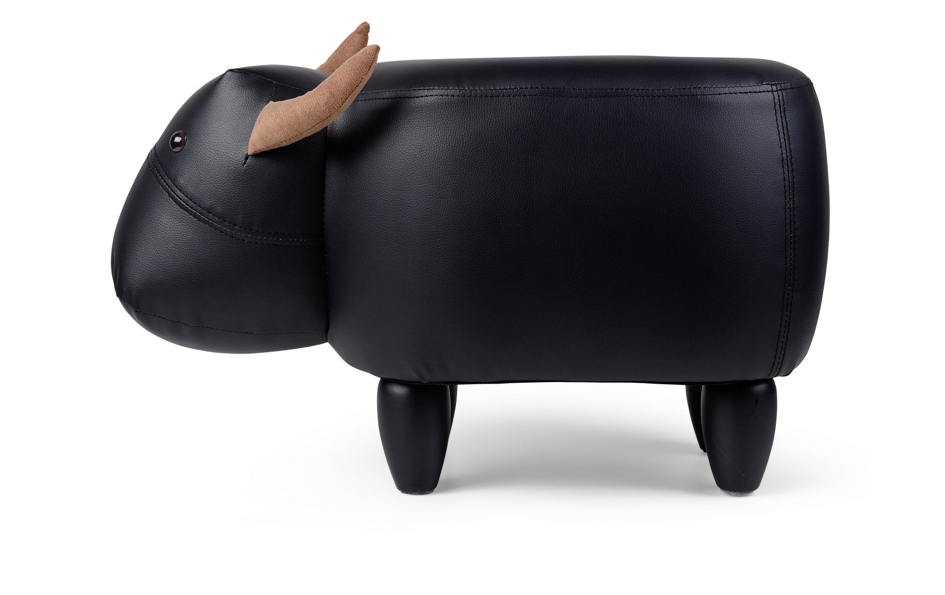 Zoosy Hocker – B 66 × T 34 × H 37 cm – Textil, Holz, Schwarz – für Kinder