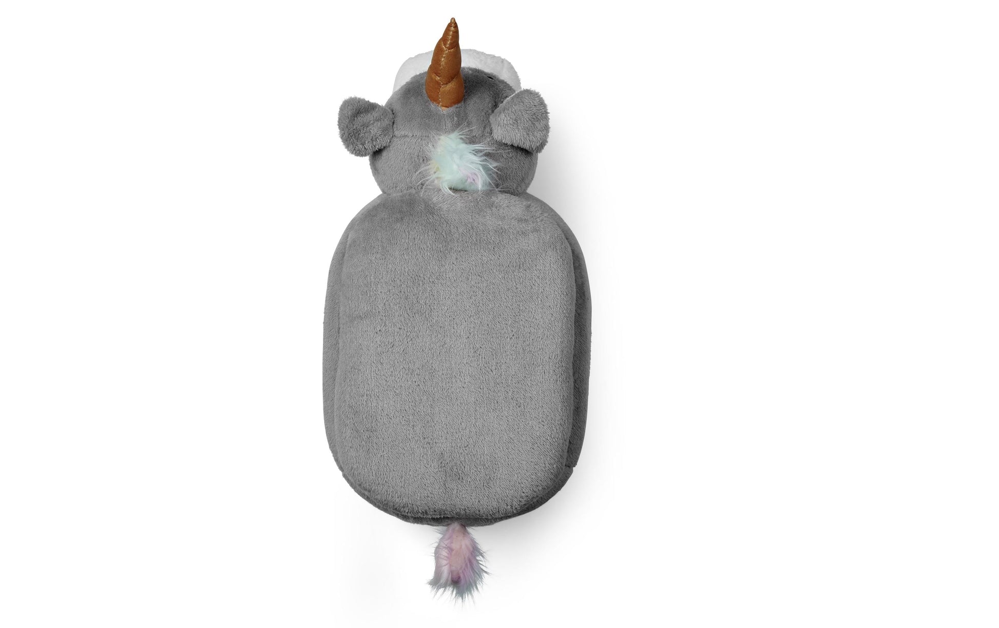 Zoosy Einhorn Hocker – B 71 × T 35 × H 36 cm – Schaumstoff, Textil, Gummi, Holz, Grau – für Kinder
