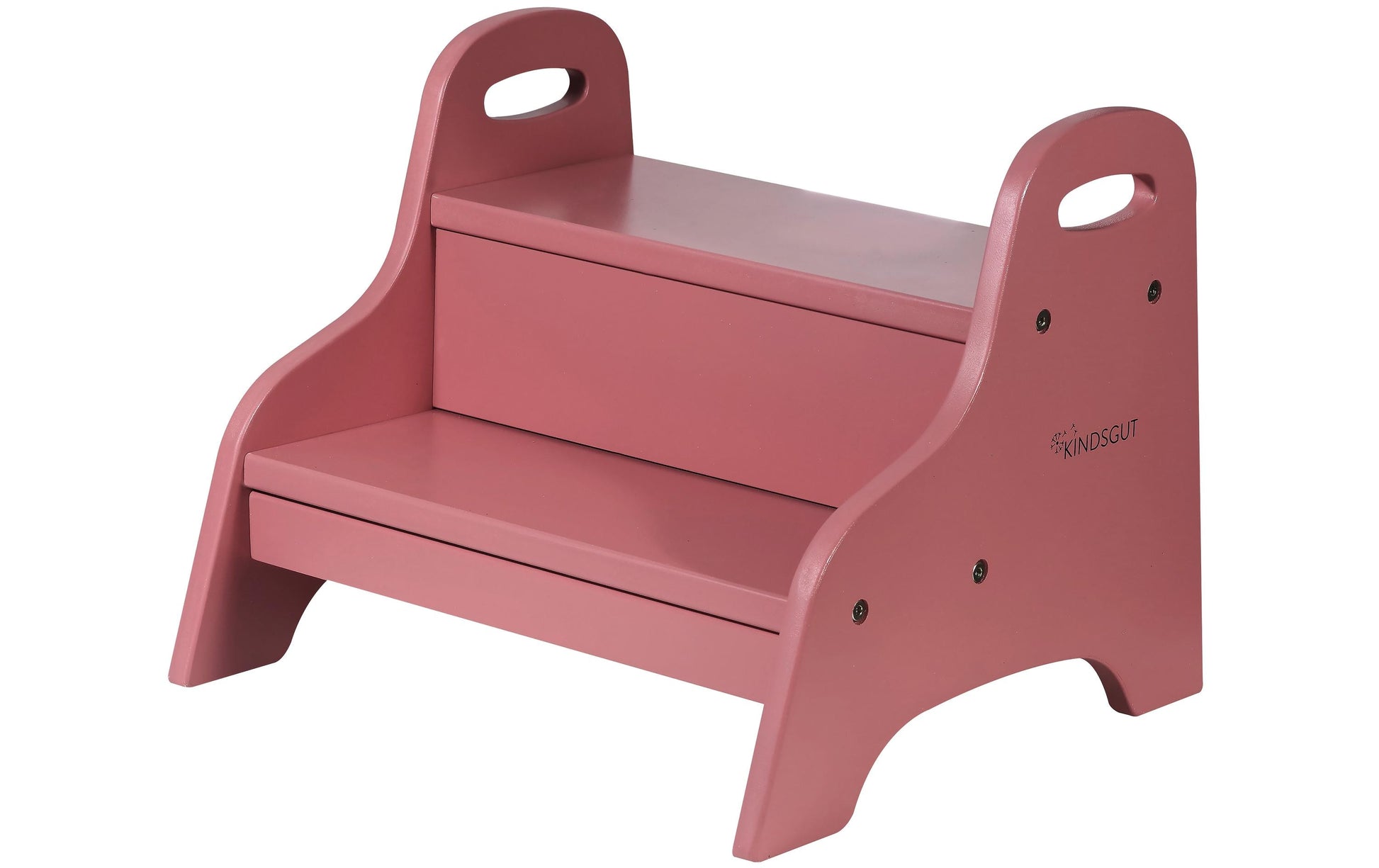 Kindsgut Schemel Holztritt zweistufig – Holz – Altrosa – 400 × 330 × 370 mm – 50 kg