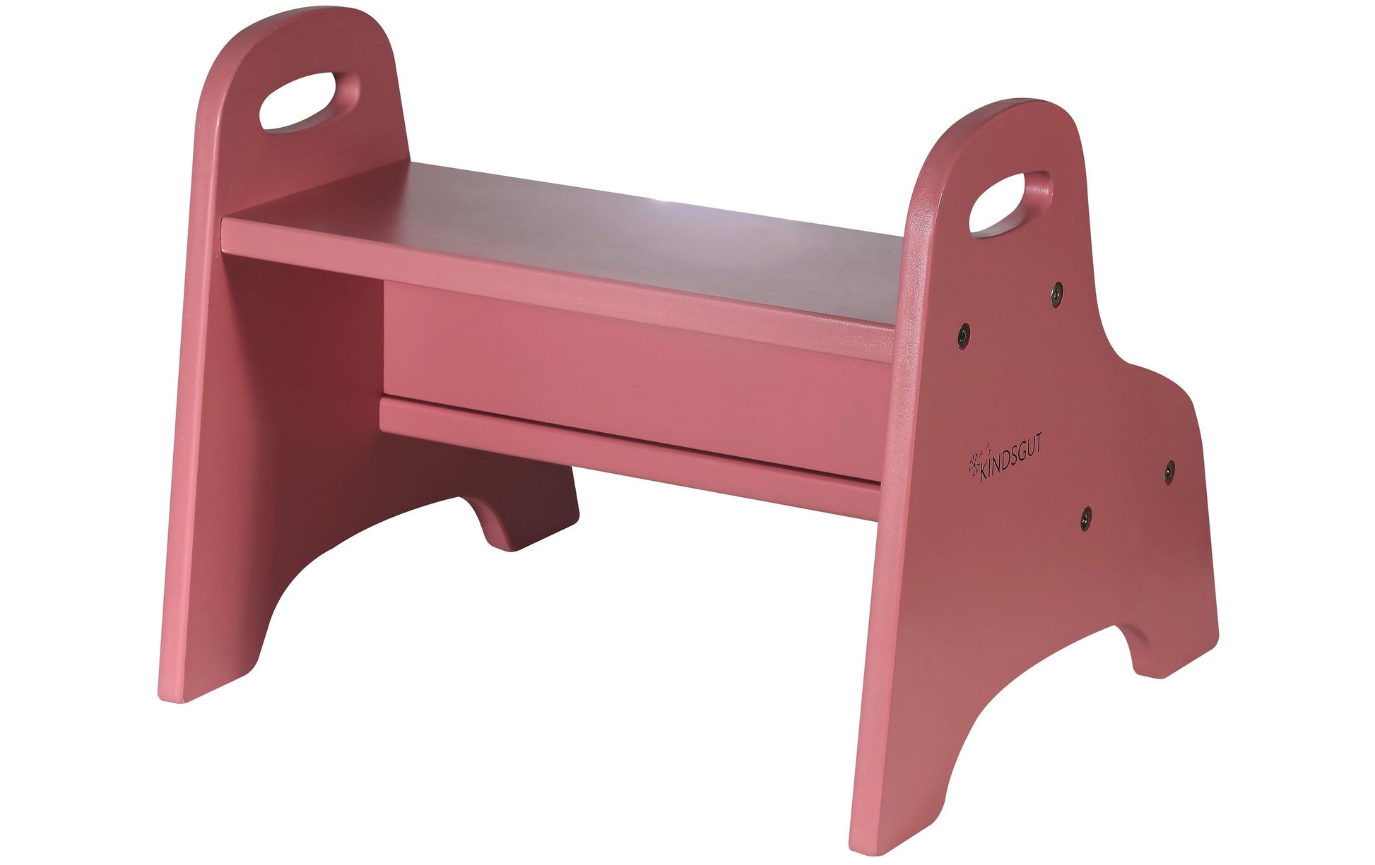 Kindsgut Schemel Holztritt zweistufig – Holz – Altrosa – 400 × 330 × 370 mm – 50 kg