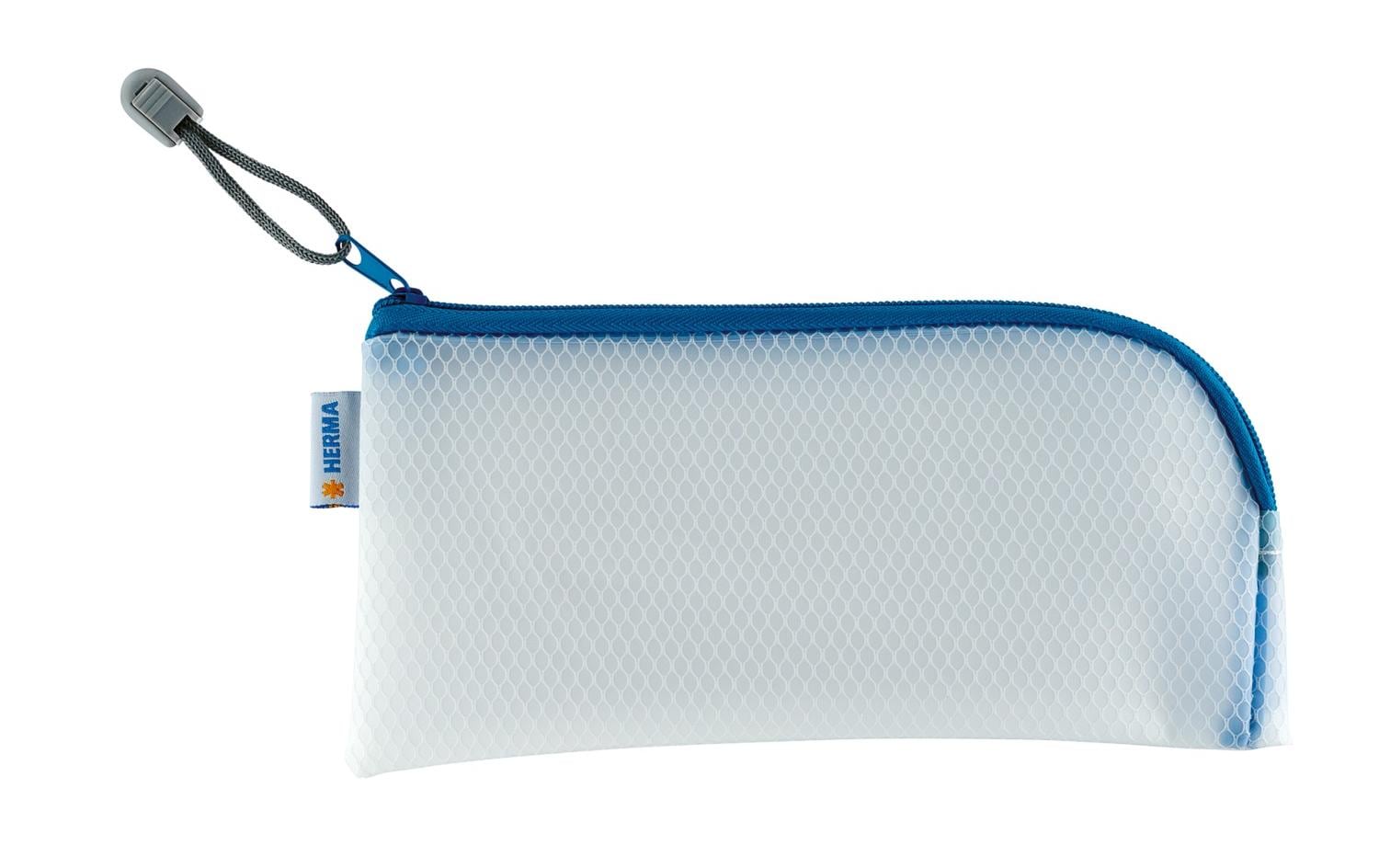 HERMA Reissverschlusstasche – Blau – Kunststoff – 23,0 × 11,0 × 0,7 cm