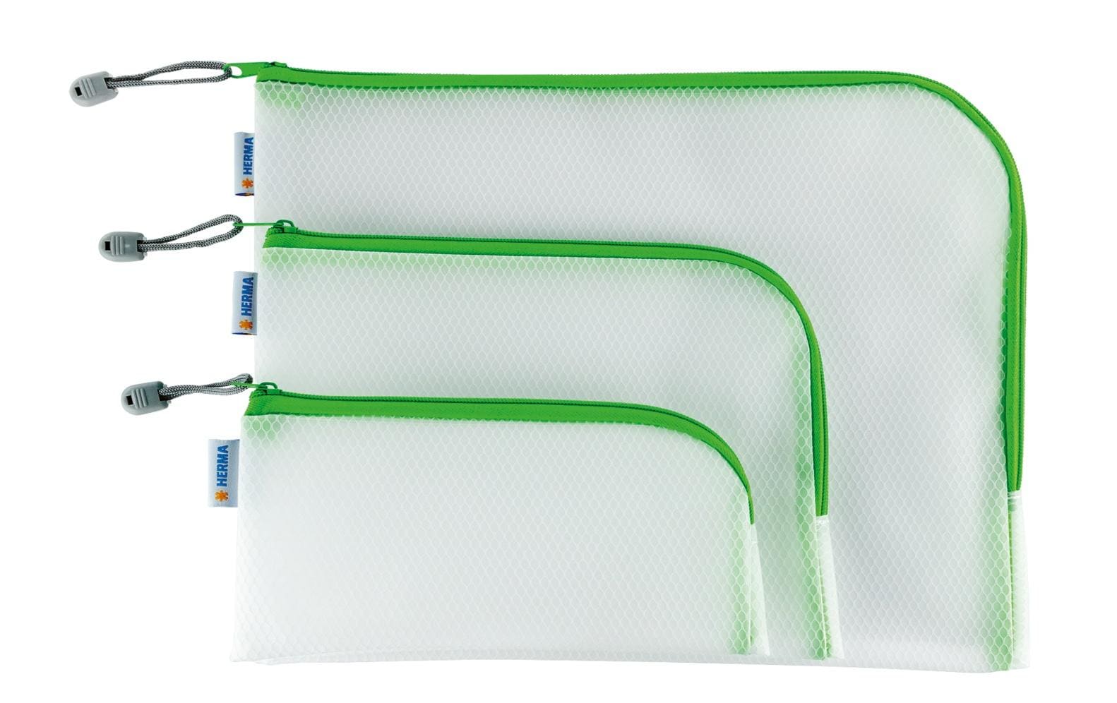 HERMA Reissverschlusstasche Etui – Grün – Kunststoff – 26,0 × 20,0 × 0,7 cm