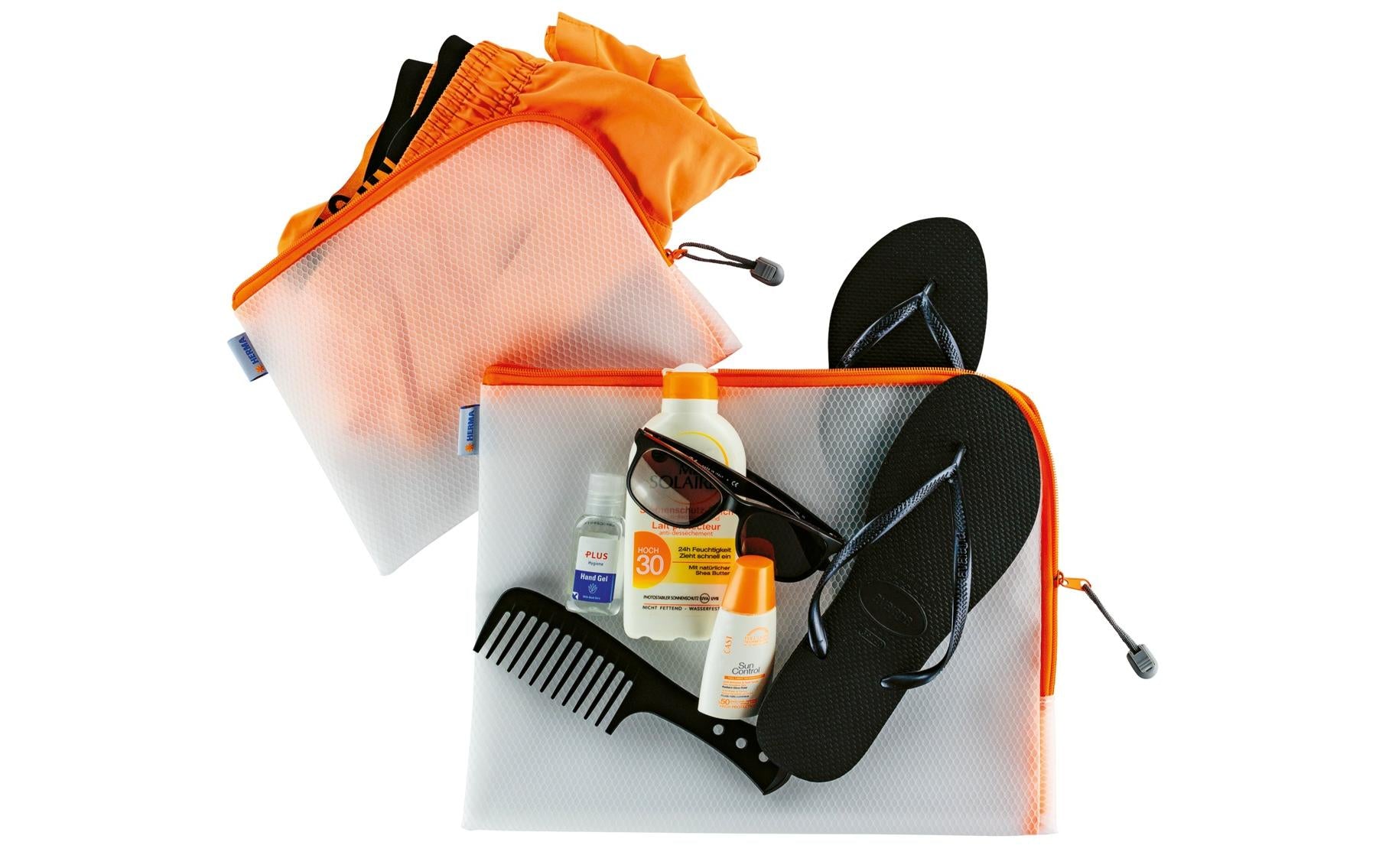 HERMA Reissverschlusstasche – Orange – Kunststoff – 36,0 × 28,0 × 0,7 cm