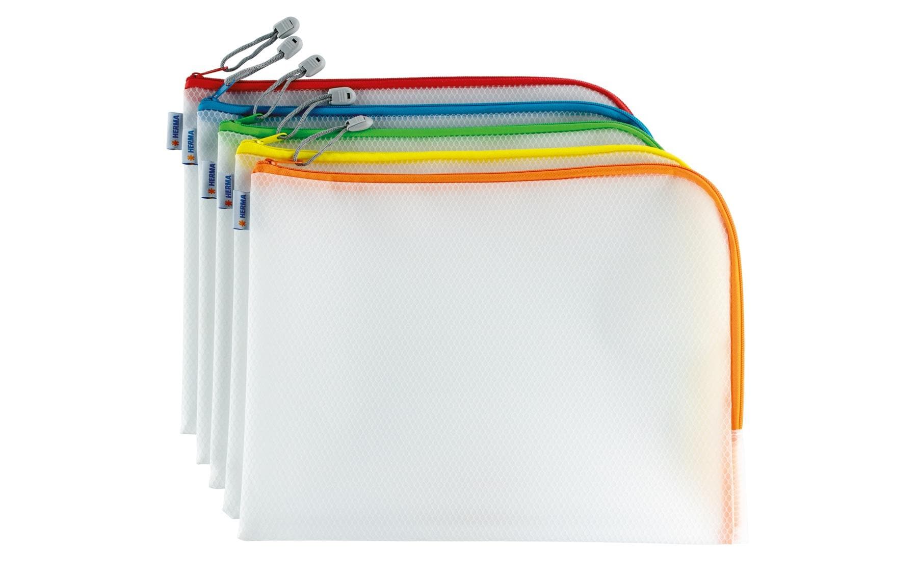HERMA Reissverschlusstasche – 260 × 200 mm, Kunststoff, Orange – 1 Stück