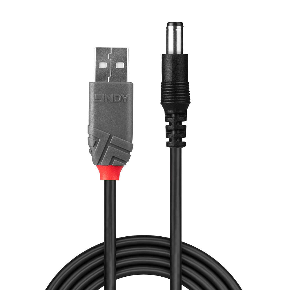 Lindy USB-Kabel, USB-A zu DC 5,5/2,5 mm, 1,5 m