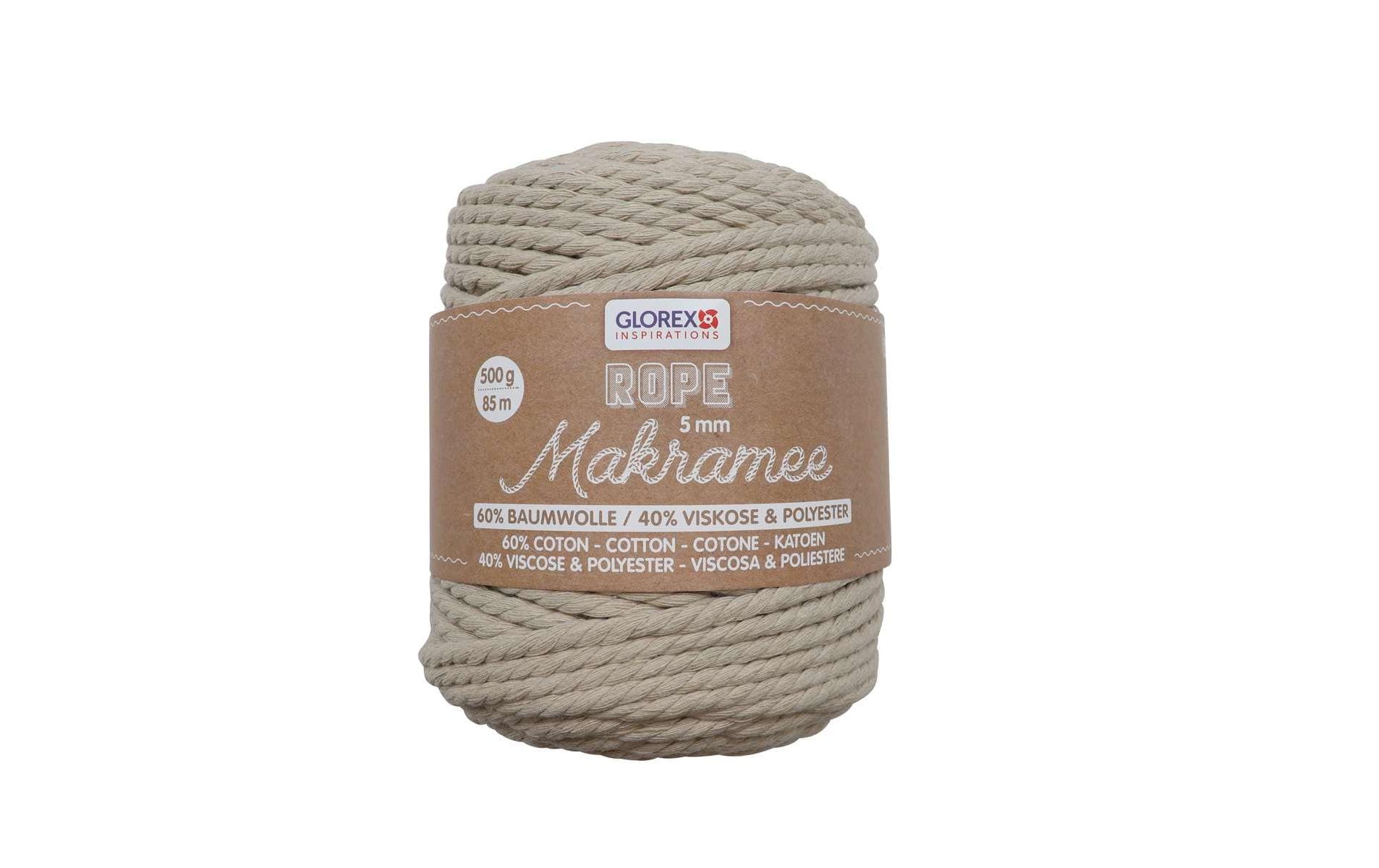 Glorex Makramee-Kordel Beige – Ø 5 mm, 500 g, 85 m, Viskose